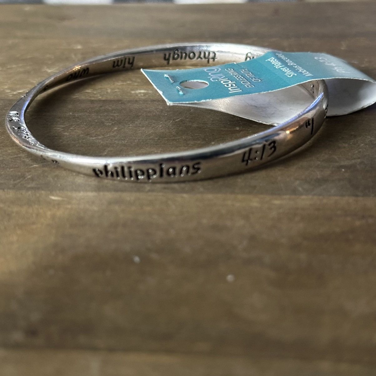 Other Philippines 4:13 silver Mobius twisted bangle bracelet Size ONE SIZE - 4 Thumbnail