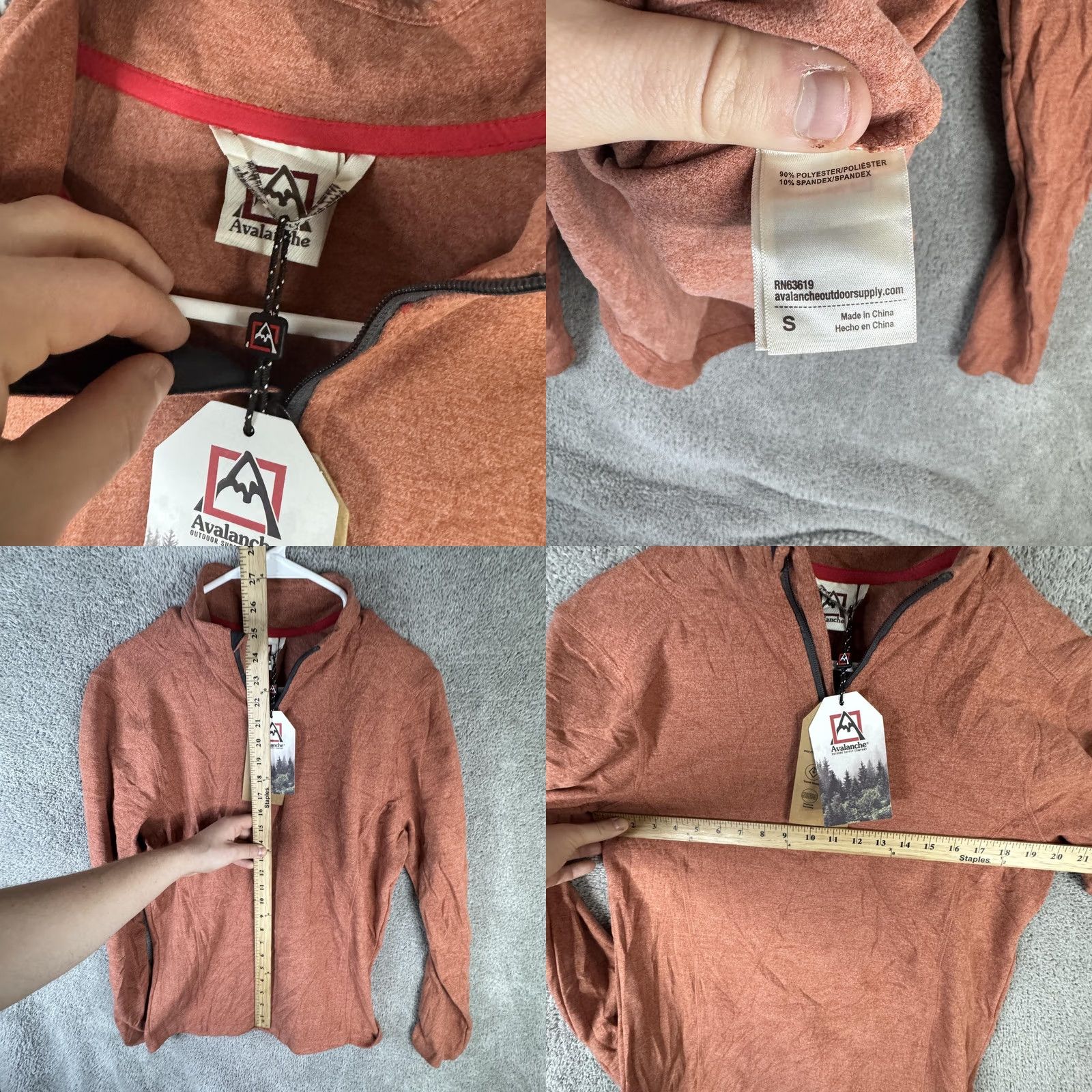 Avalanche Avalanche Pullover Mens S Orange 1/4 Zip Lightweight Stretch Hiking Shirt Size US S / EU 44-46 / 1 - 8 Thumbnail