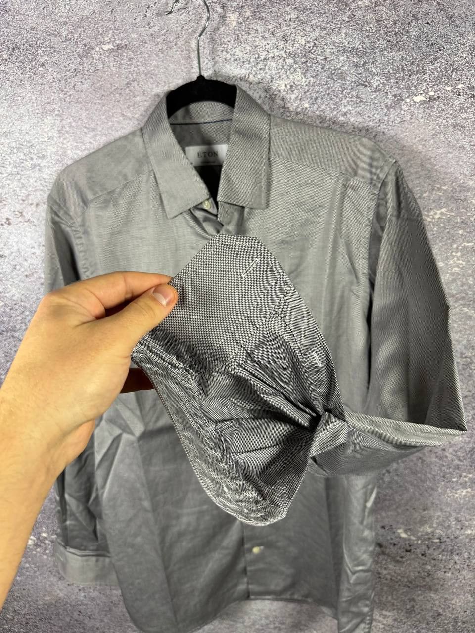 Eton EtON York Slim Formal Shirt Men's Large Bitton Up Cutaway Size US L / EU 52-54 / 3 - 7 Thumbnail