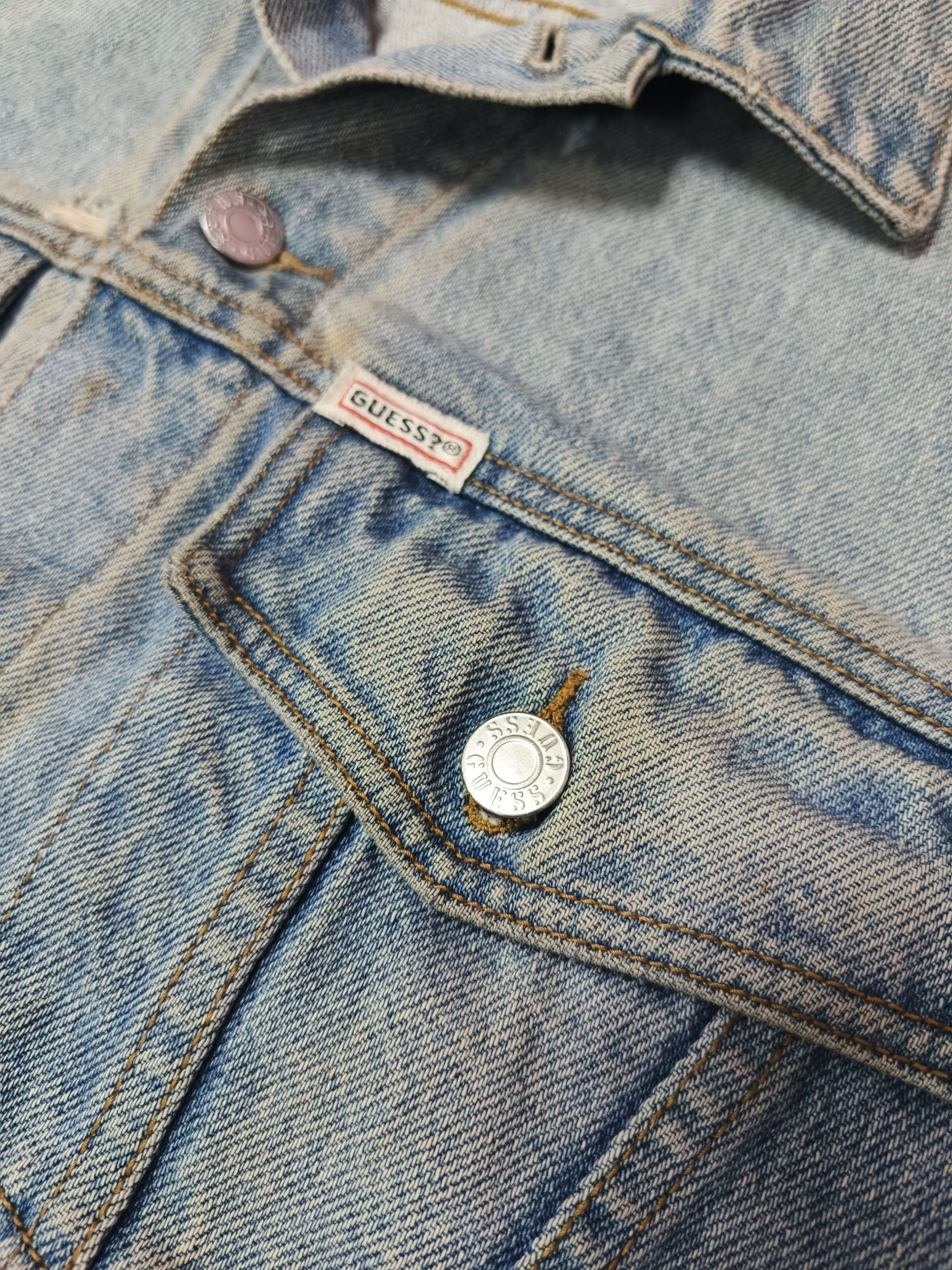 Georges Marciano 80'S Guess Jeans Light Wash Cropped Trucker Jacket Size US M / EU 48-50 / 2 - 5 Thumbnail