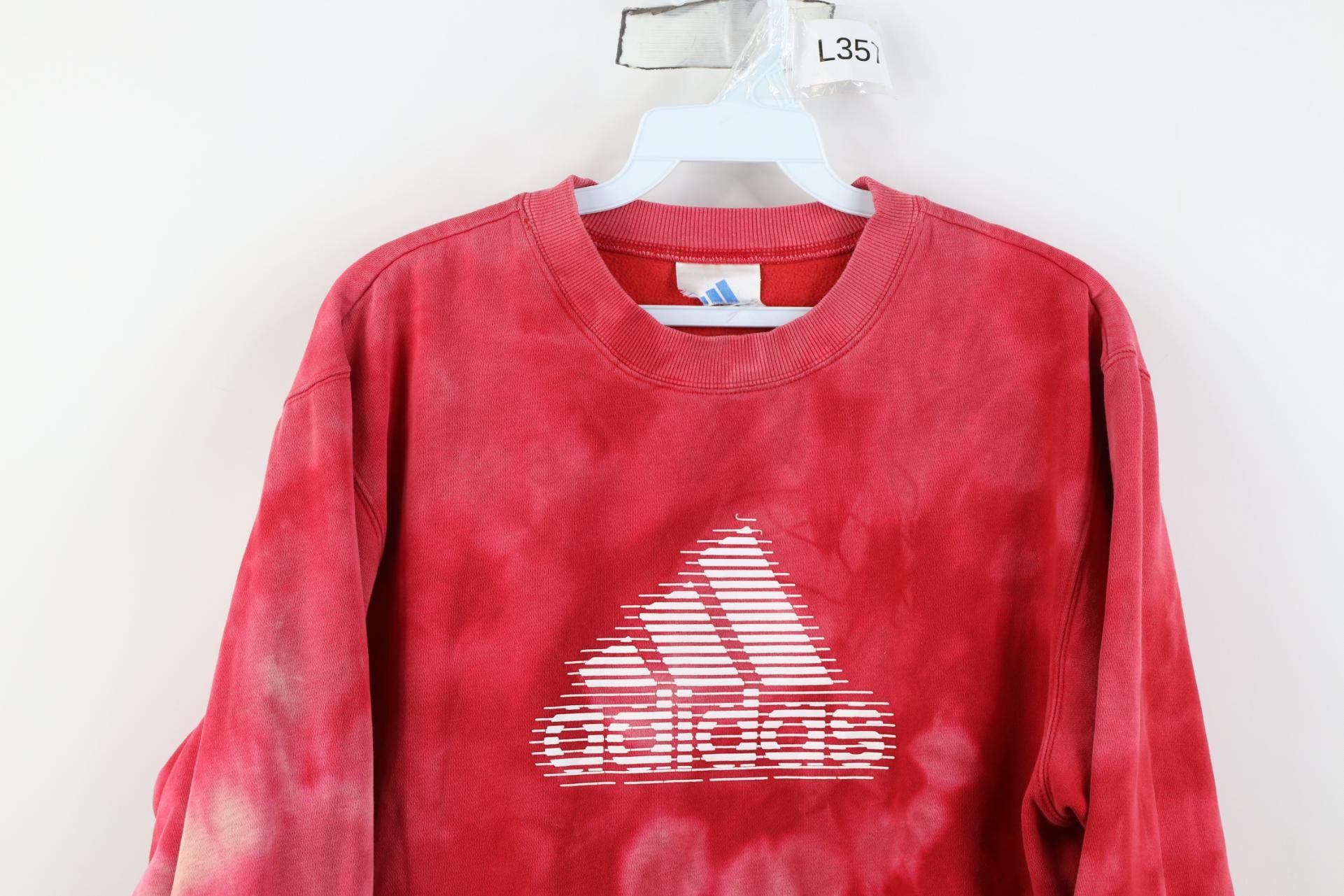 Adidas Vintage 90s Y2K Adidas Acid Wash Crewneck Sweatshirt Red Size L / US 10 / IT 46 - 2 Thumbnail