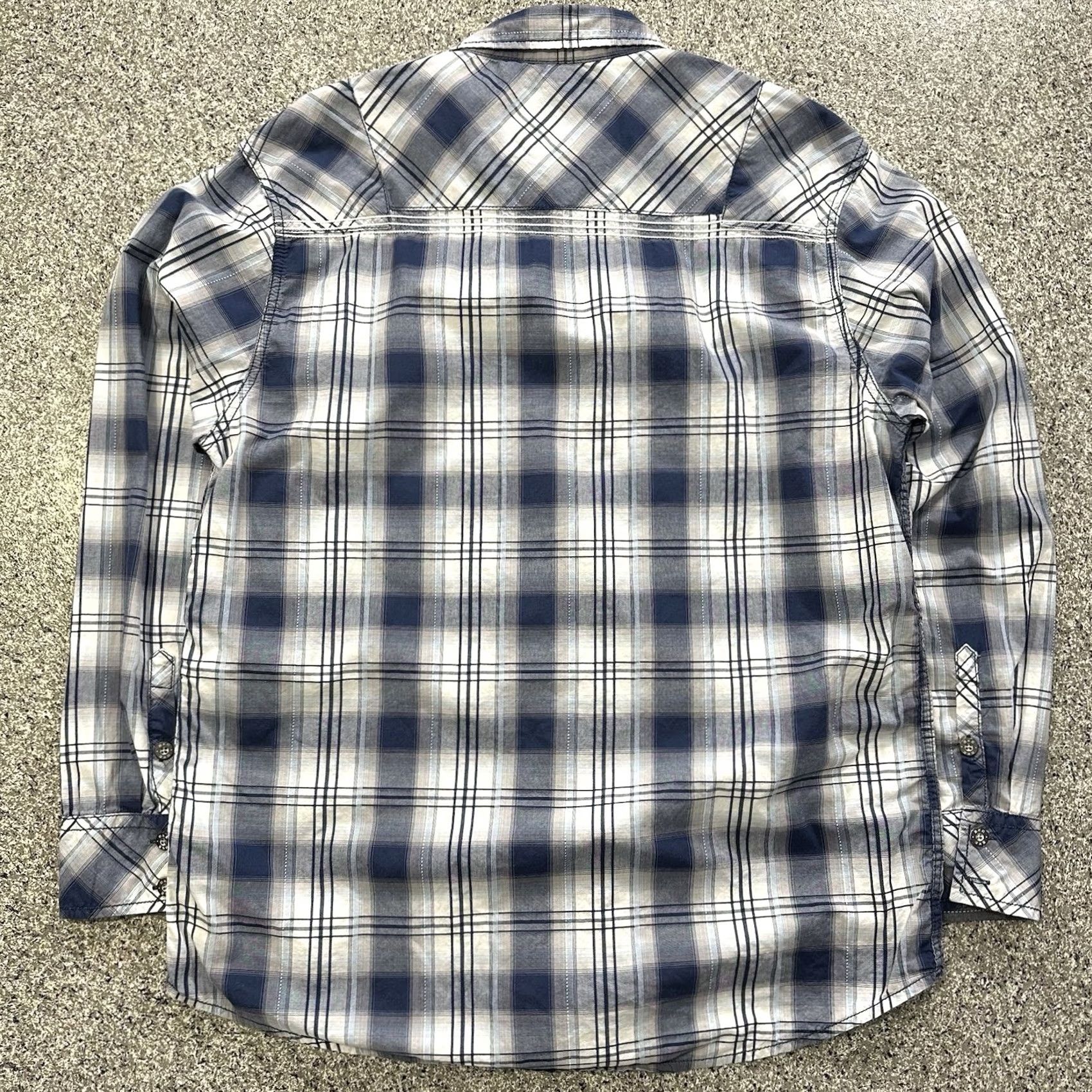 Vintage VINTAGE Buckle Shirt 2XL Mens Western Plaid Long Sleeve Button-Up Blue Size US XXL / EU 58 / 5 - 4 Thumbnail