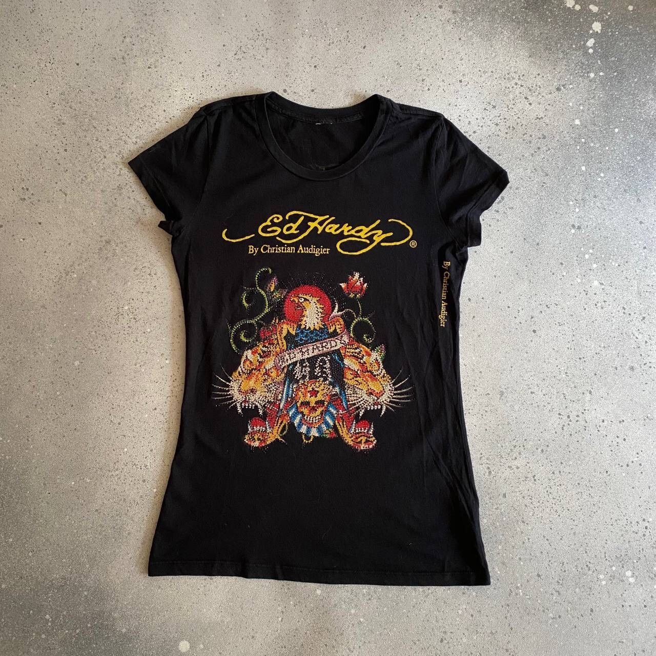 Christian Audigier × Ed Hardy Y2K ED HARDY BY CHRISTIAN AUDIGIER RHINESTONES T-SHIRT Size M / US 6-8 / IT 42-44 - 1 Thumbnail