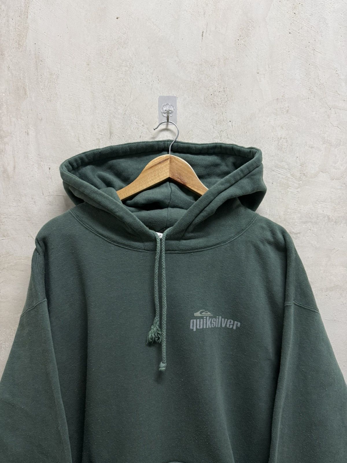 Quiksilver Vintage 90s Quiksilver Big Spell Out Sage Green Hoodie Size US L / EU 52-54 / 3 - 4 Thumbnail
