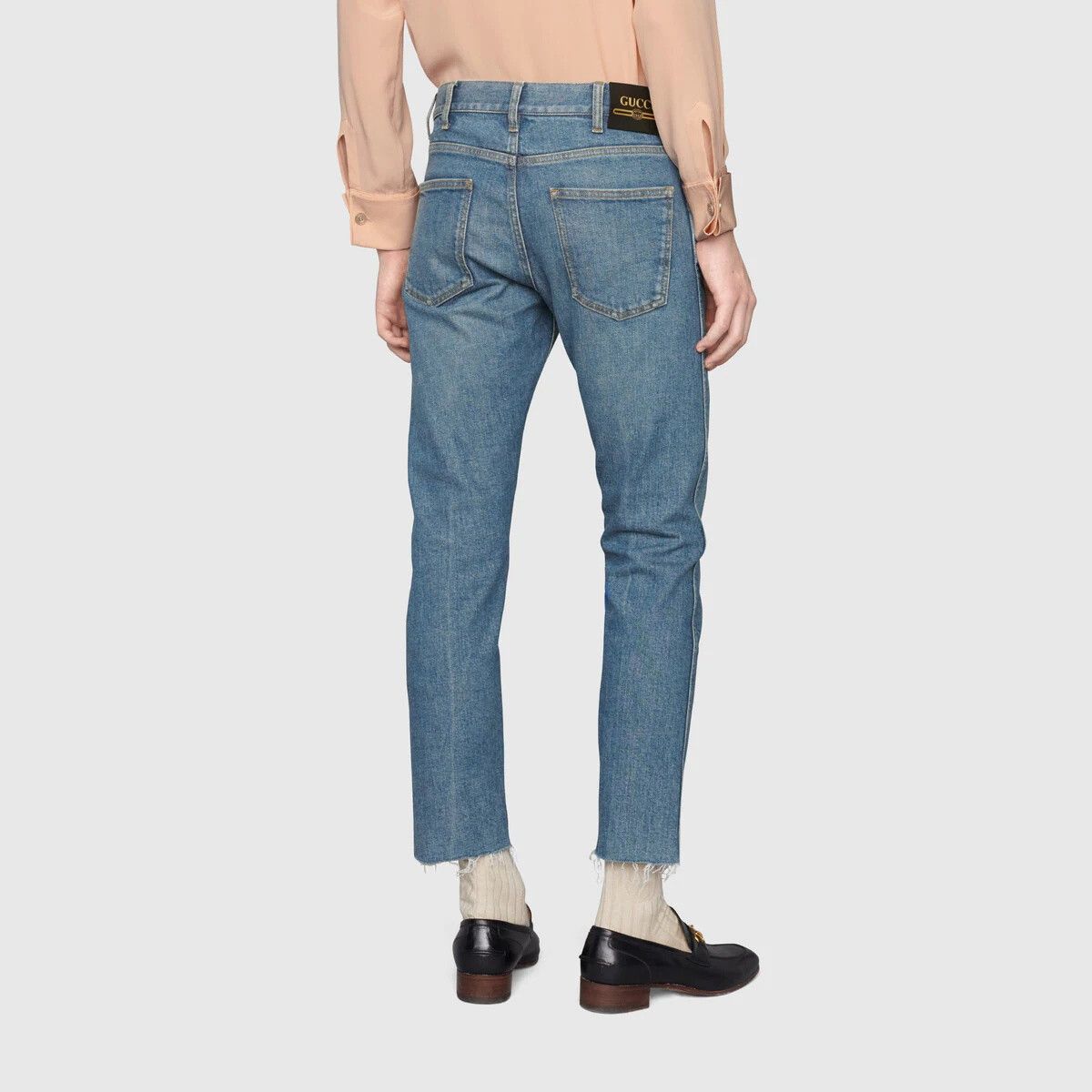 Gucci oc11z1025 Stretch Denim Pant With Raw Cut Hem in Blue Size US 32 / EU 48 - 5 Thumbnail