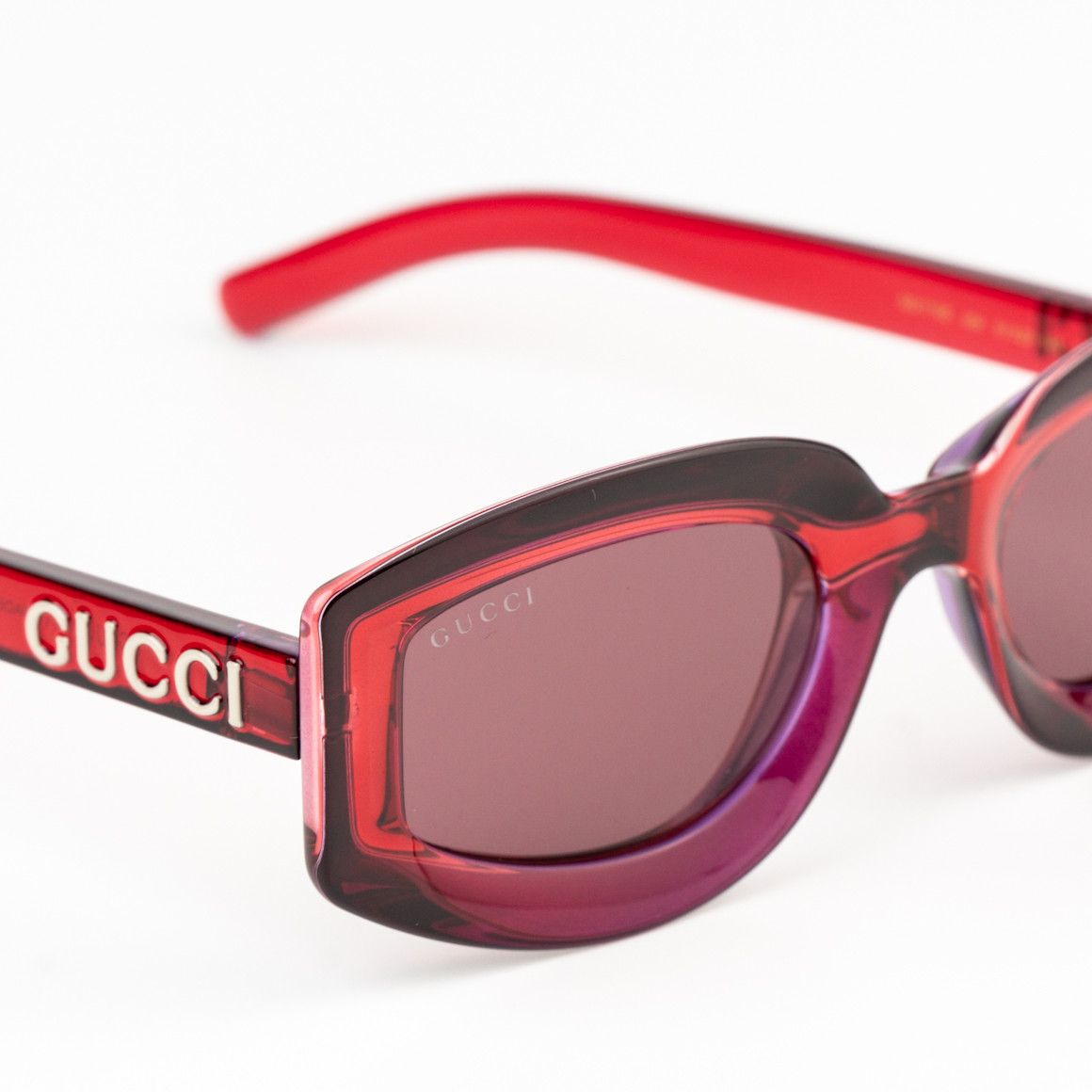 Gucci NEW Gucci GG1719S 004 Red Violet Women Square Sunglasses Size ONE SIZE - 6 Thumbnail