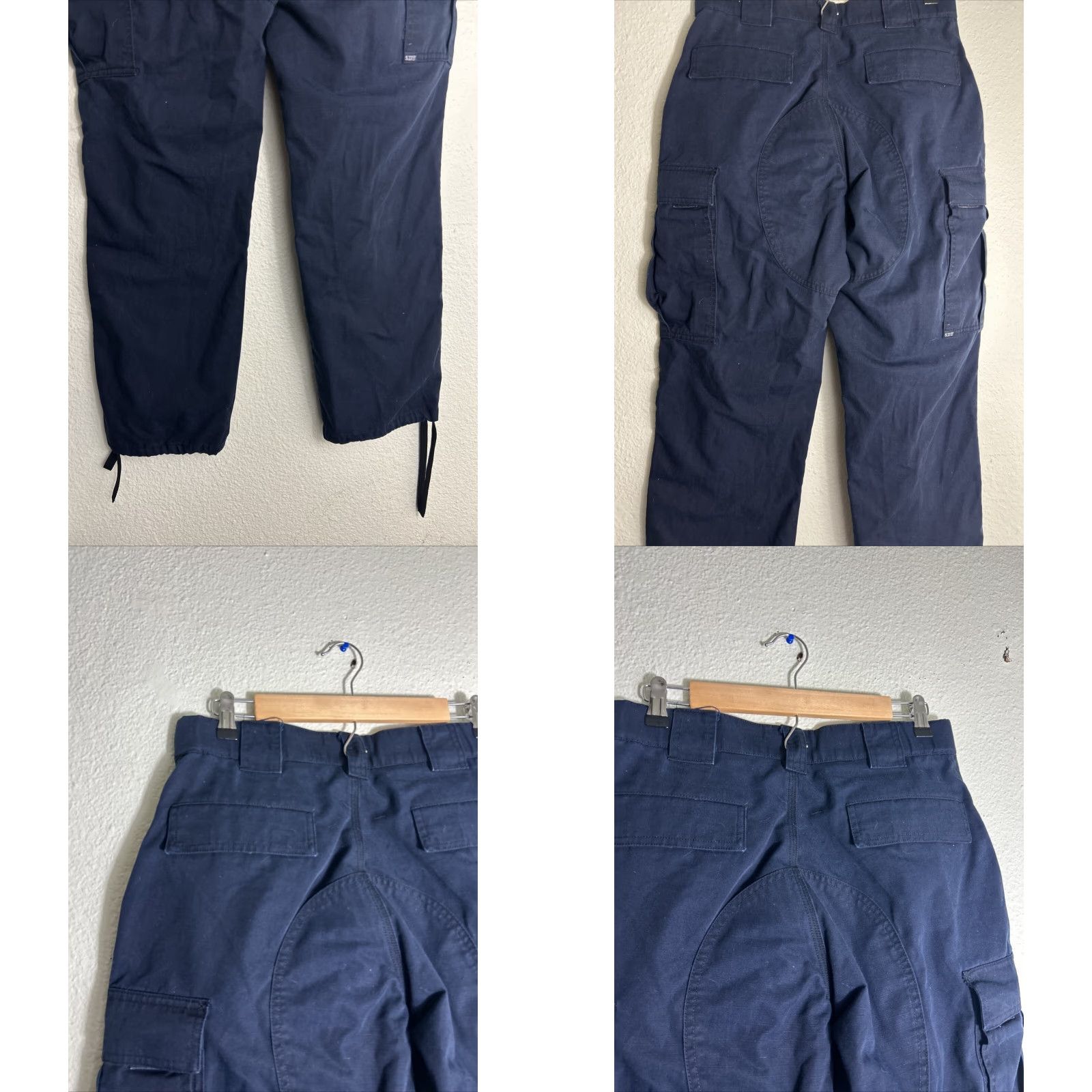 Vintage 5.11 Tactical Pant Womens Medium Cargo Rip Stop TDU Performance Trousers 31x31 Black Cotton Polyester Flat Front Pockets Logo Size 32" / US 10 / IT 46 - 8 Thumbnail
