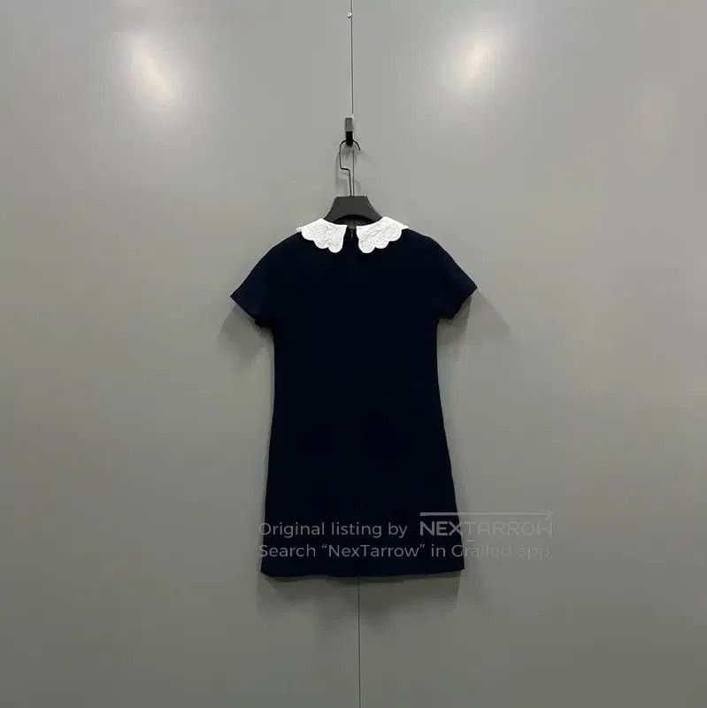 Miu Miu Miu Miu Black Cotton Short Sleeve Dress . Size XXS / US 00 / IT 34 - 2 Thumbnail