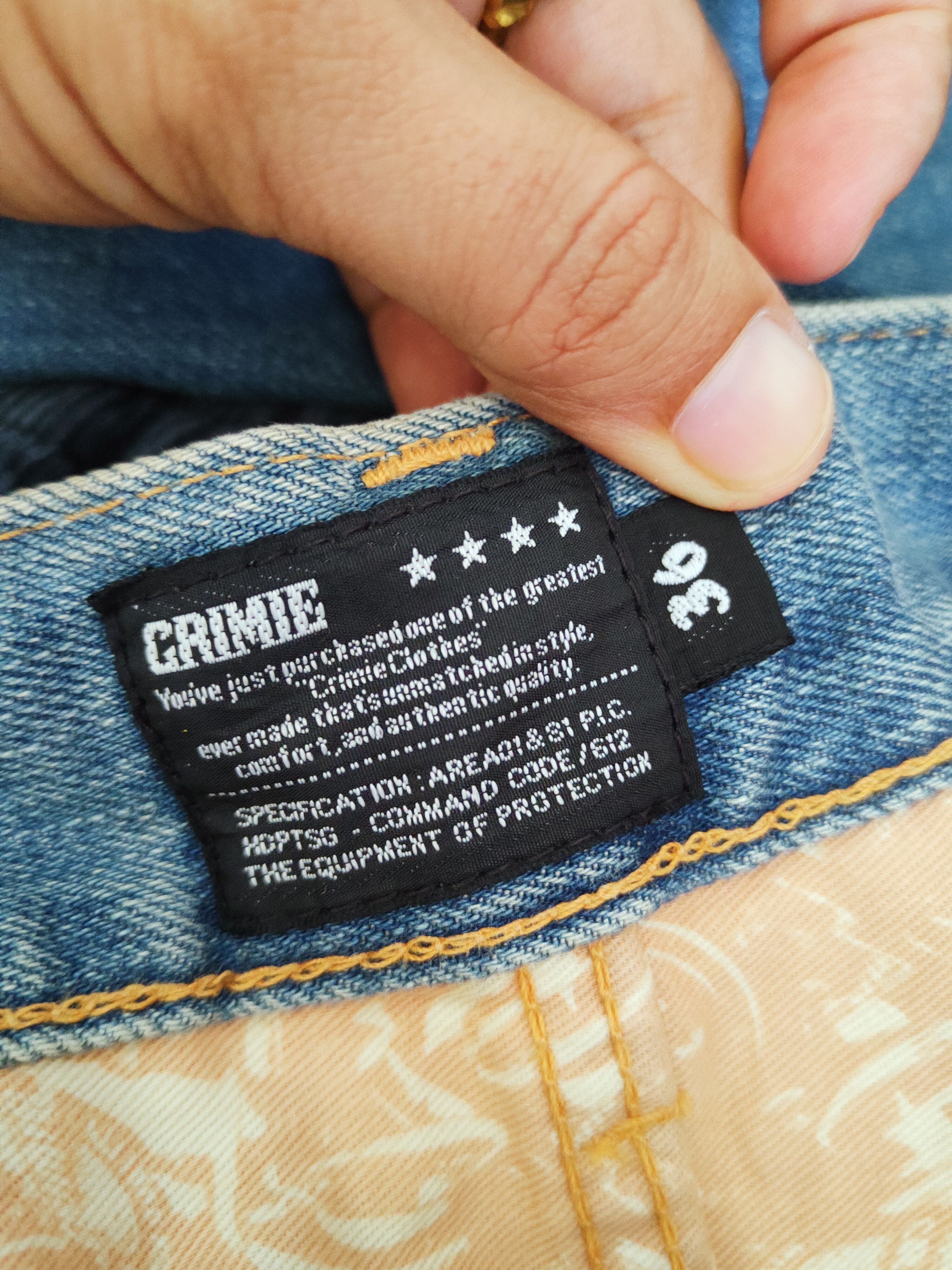 Japanese Brand Grimie Blue Distressed Ripped selvedge denim vintage #W648 Size US 36 / EU 52 - 15 Thumbnail