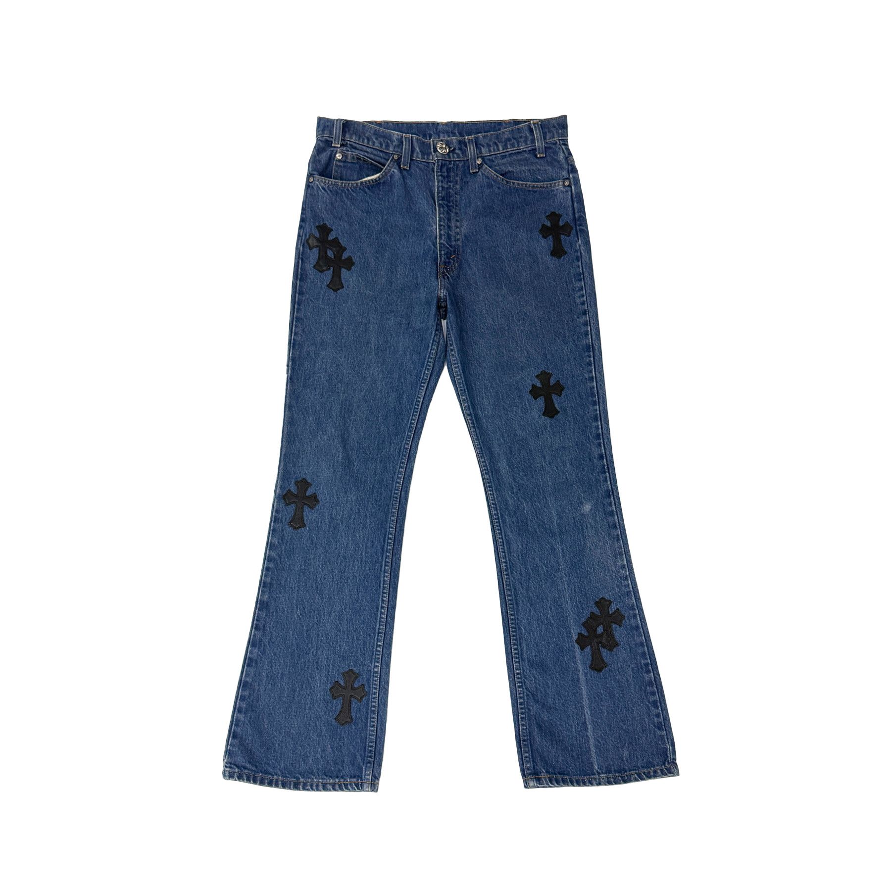 Chrome Hearts Chrome Hearts Levi's 517 Black Cross Patch Denim Jeans Size 24" / US 00 / IT 34 - 1 Thumbnail