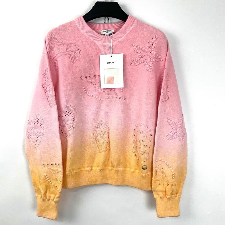 Chanel Chanel 24c pink orange gradient relief sweatshirt Size XXS / US 00 / IT 34 - 1 Thumbnail