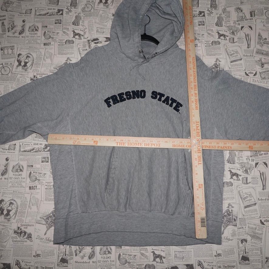 Vintage XL-Vintage Y2K Fresno State embroider raw heavyweight hoodie Size US XL / EU 56 / 4 - 4 Thumbnail