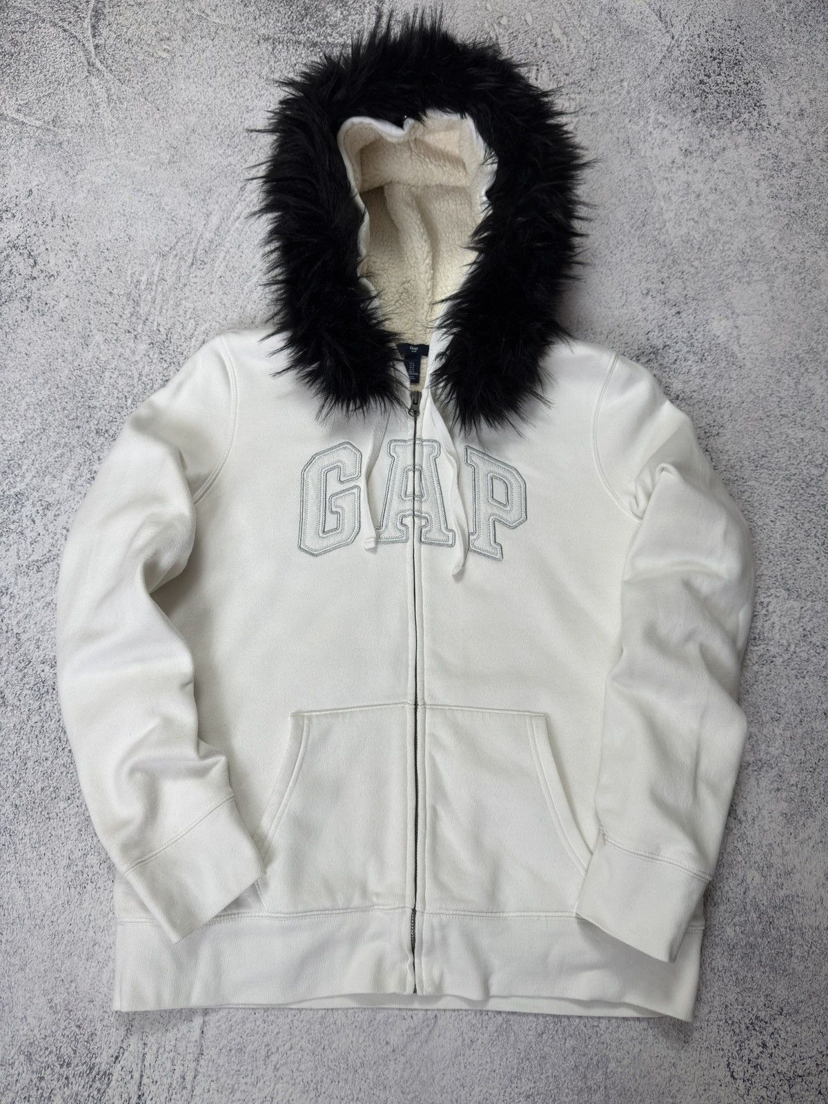 Gap Vintage Y2K GAP Zip Fur Hoodie IfSixWasNine LGB Style Size US L / EU 52-54 / 3 - 2 Thumbnail