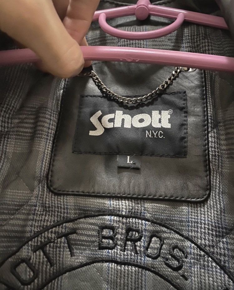 Schott × Vintage Schott NYC Vintage Leather Bomber Jacket BLACK Size US L / EU 52-54 / 3 - 11 Thumbnail
