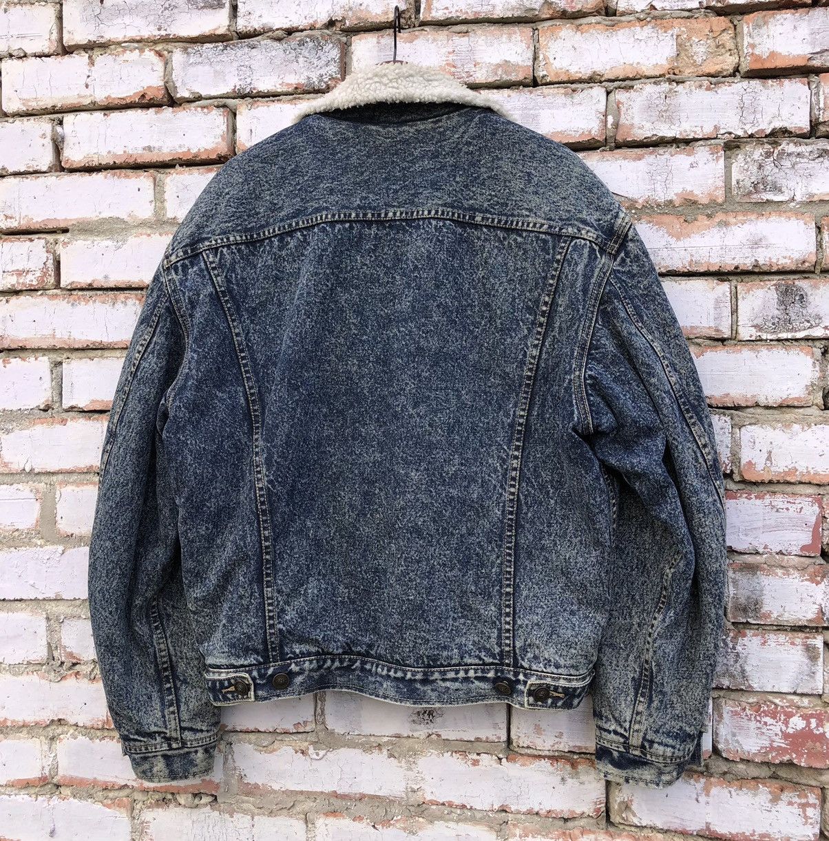 Vintage Vintage Denim Blue washed Lined Sherpa Jacket By Express Size US L / EU 52-54 / 3 - 8 Thumbnail