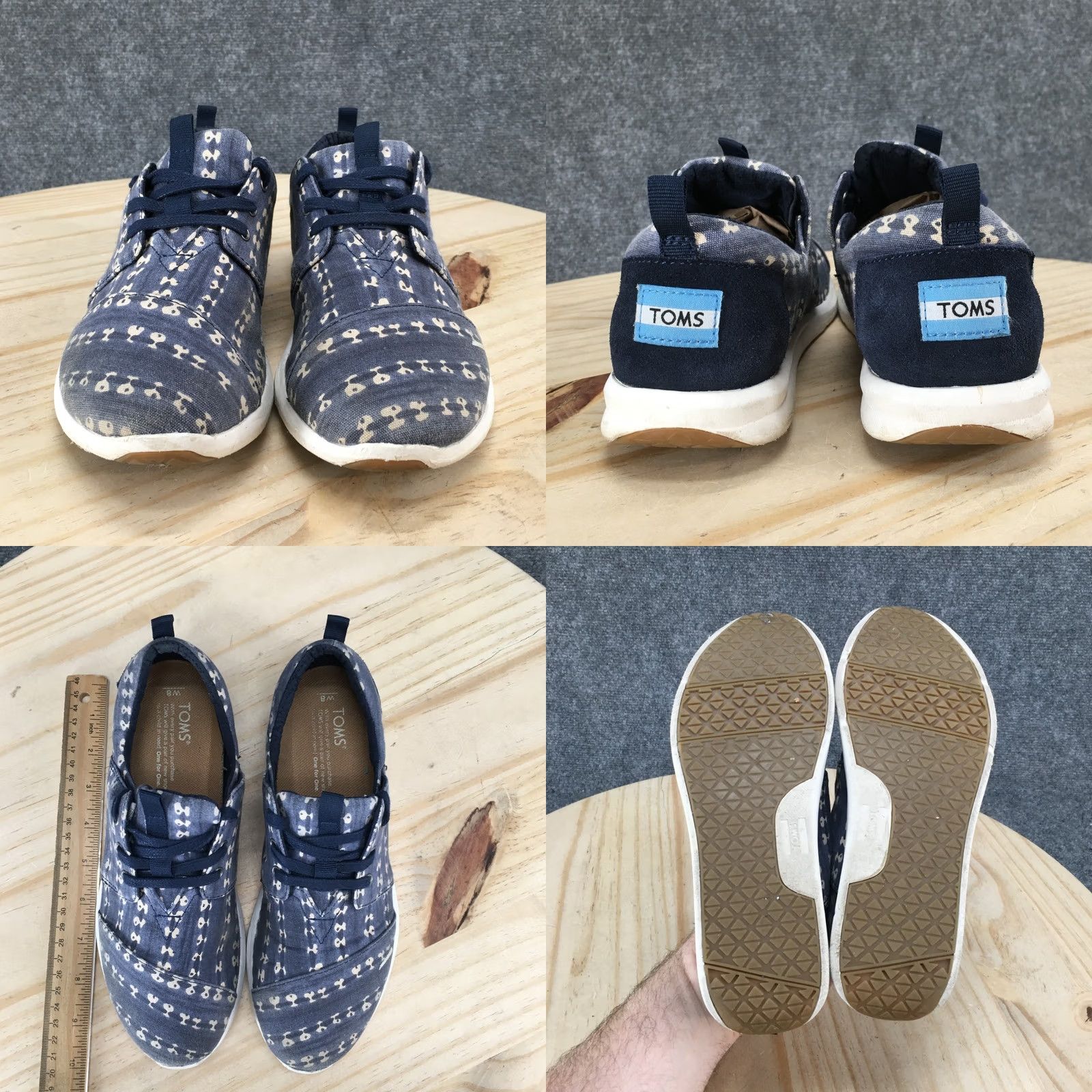 Toms Toms Del Rey Sneakers Womens Shoes 8 Blue Athletic Lace Up Low Top 10010000 Size M / US 6-8 / IT 42-44 - 8 Thumbnail