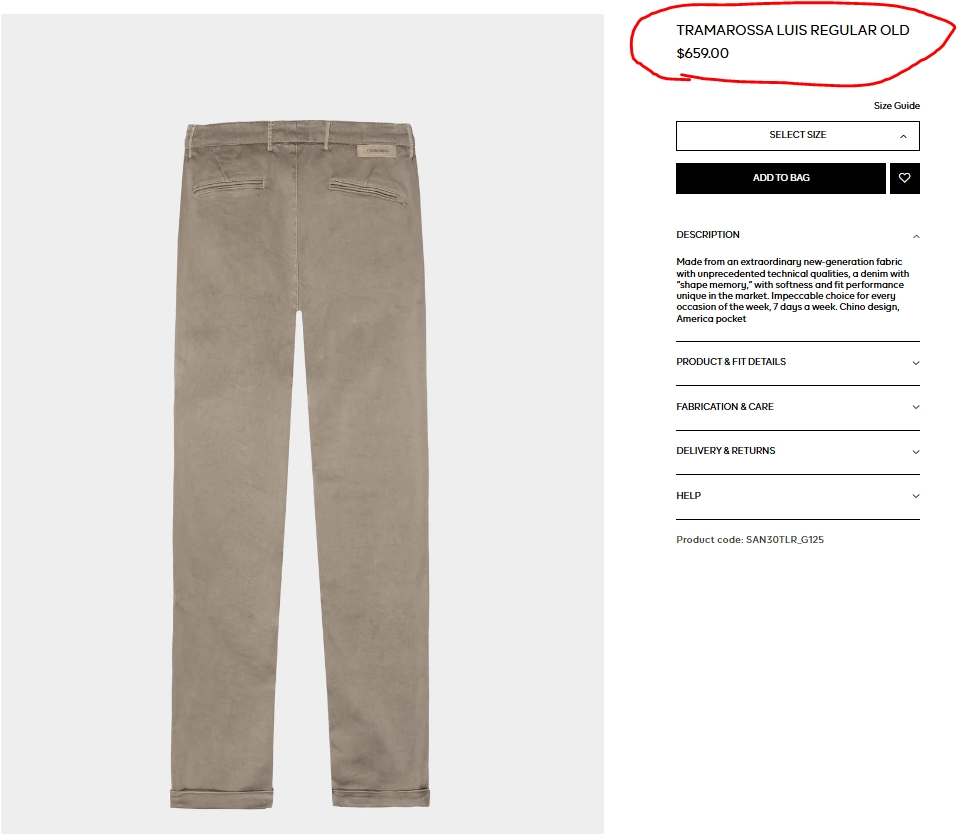 Other RRP$659 Sartoria Tramarossa Slacks Pants Regular OLD Size US 32 / EU 48 - 2 Thumbnail