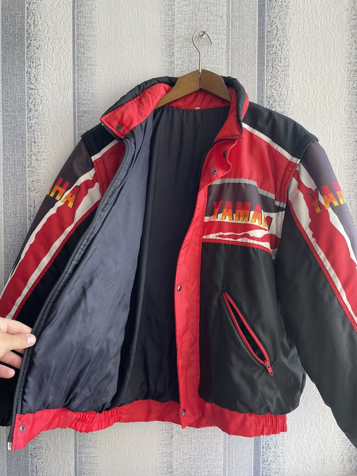 Yamaha Vintage 80s Yamaha Racing 2In1 Nylon Jacket Made In Italy Size US XL / EU 56 / 4 - 11 Thumbnail