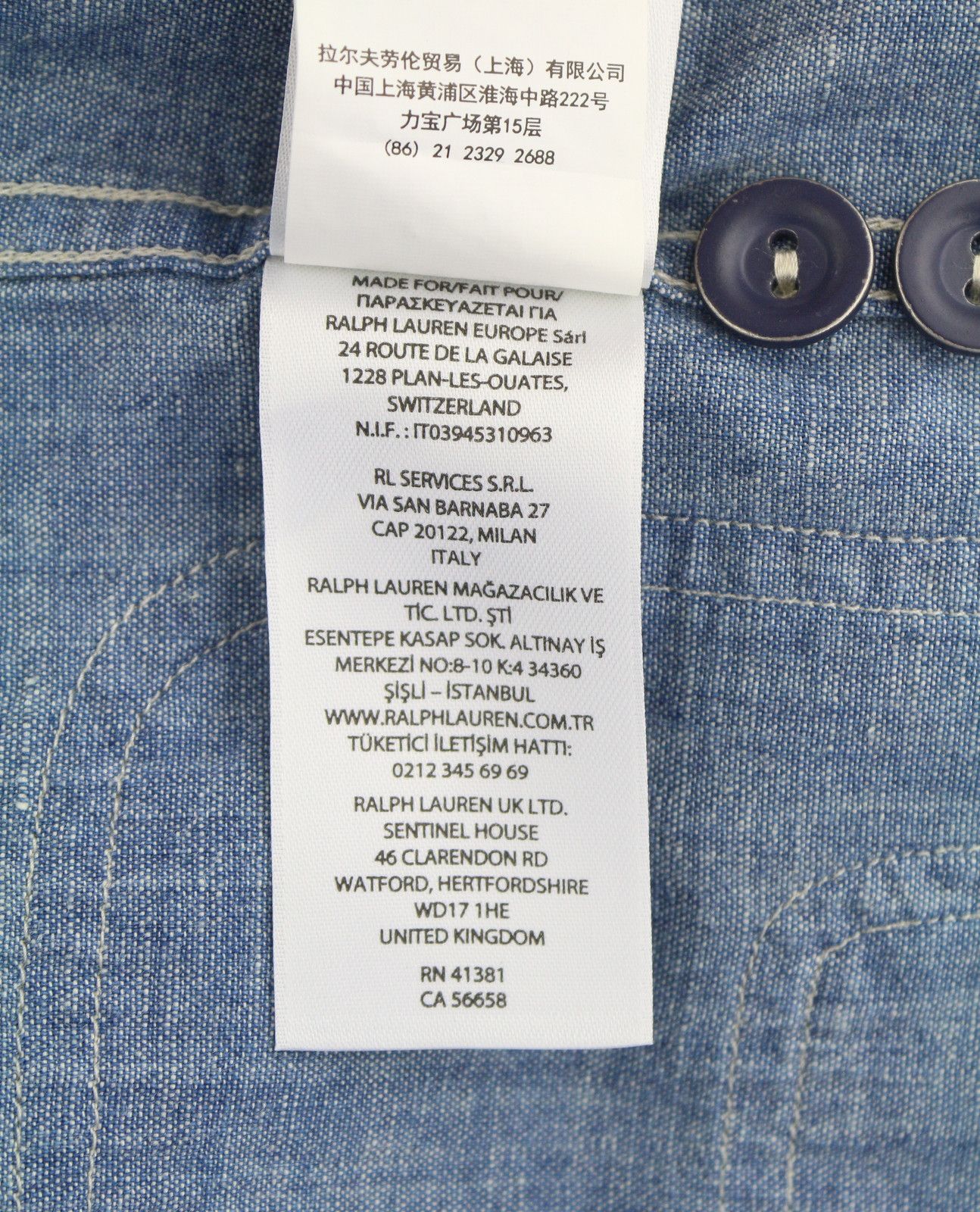 Ralph Lauren S Blue Faded Patchwork Button-Up Spread Shirt 86998 Size US S / EU 44-46 / 1 - 11 Thumbnail