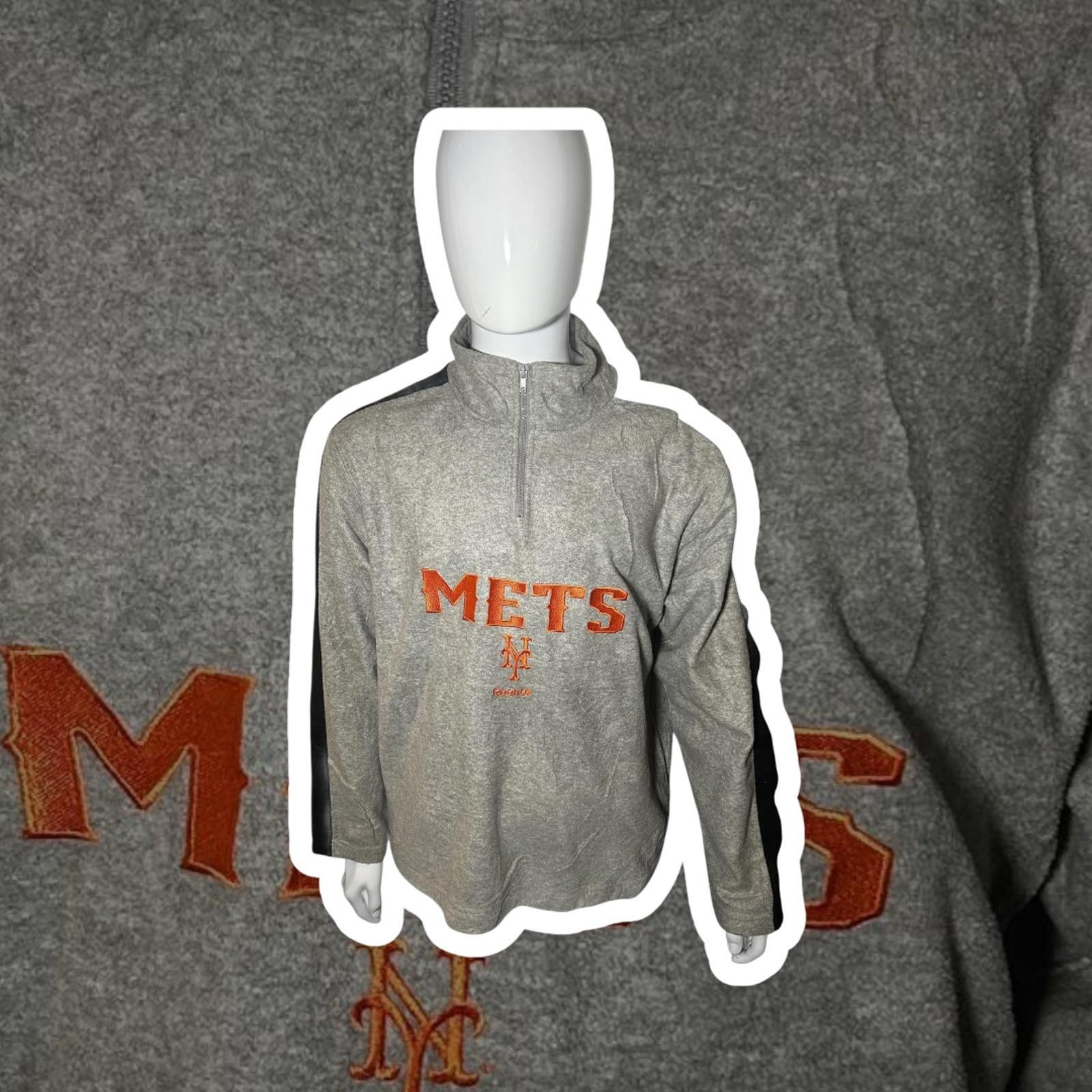 Reebok Reebok New York Mets Quarter-Zip Pullover Sweatshirt - Gray Size US L / EU 52-54 / 3 - 1 Thumbnail