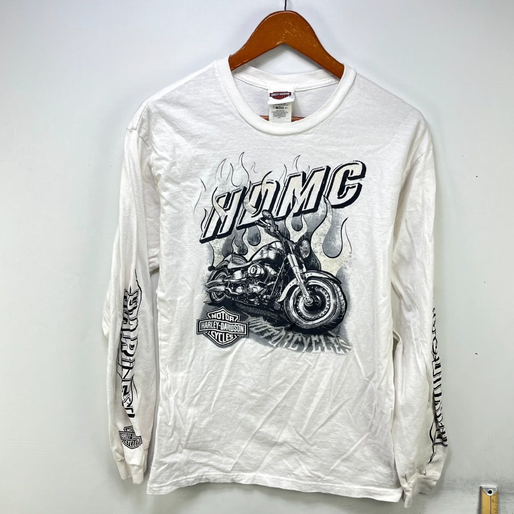Harley Davidson VINTAGE Harley-Davidson Shirt L Mens White 90s Logo Pockets Crew Neck Cotton Short Sleeve Size US L / EU 52-54 / 3 - 5 Thumbnail