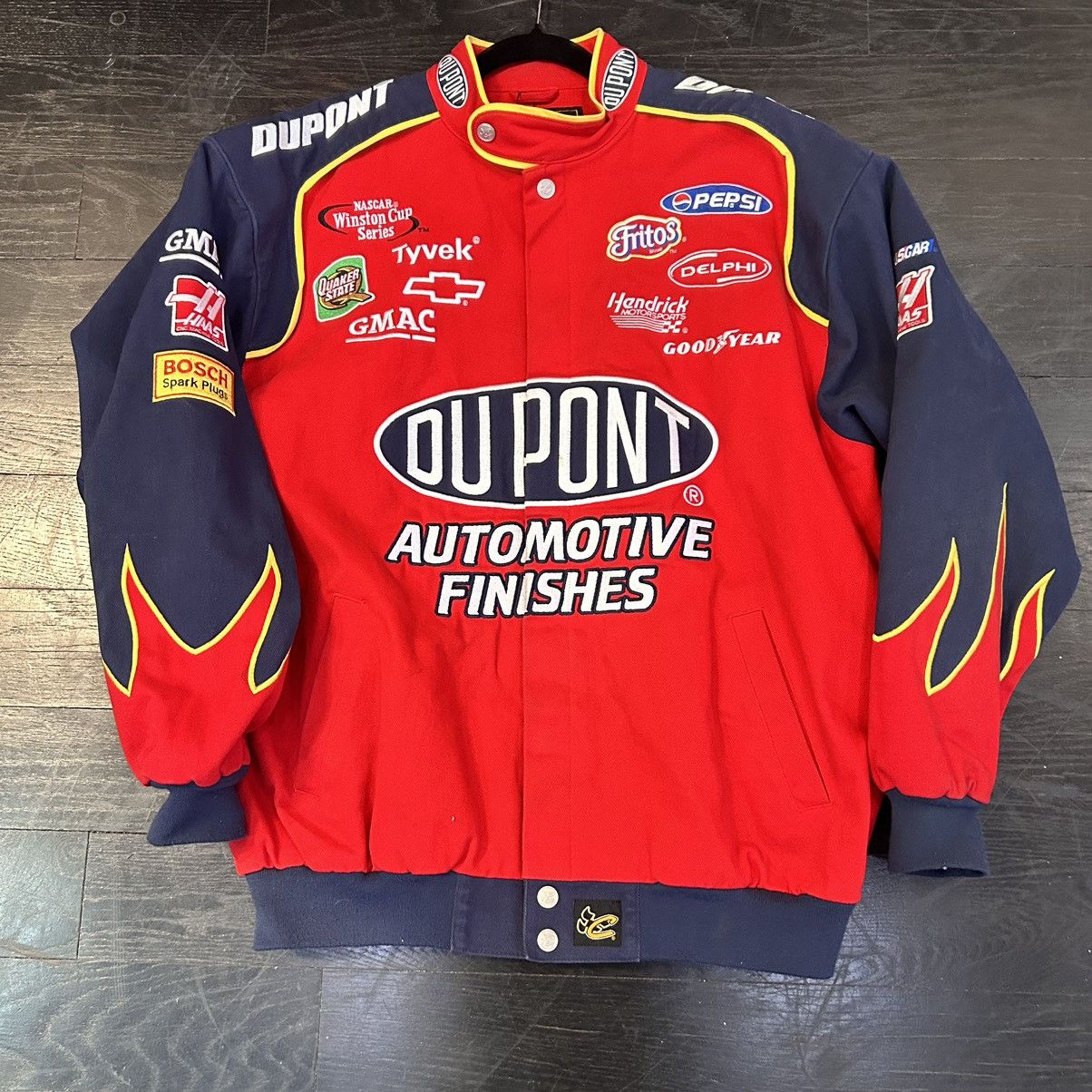 Vintage Vintage Jeff Gordon NASCAR Jacket Flame DuPont Racing Fire ...