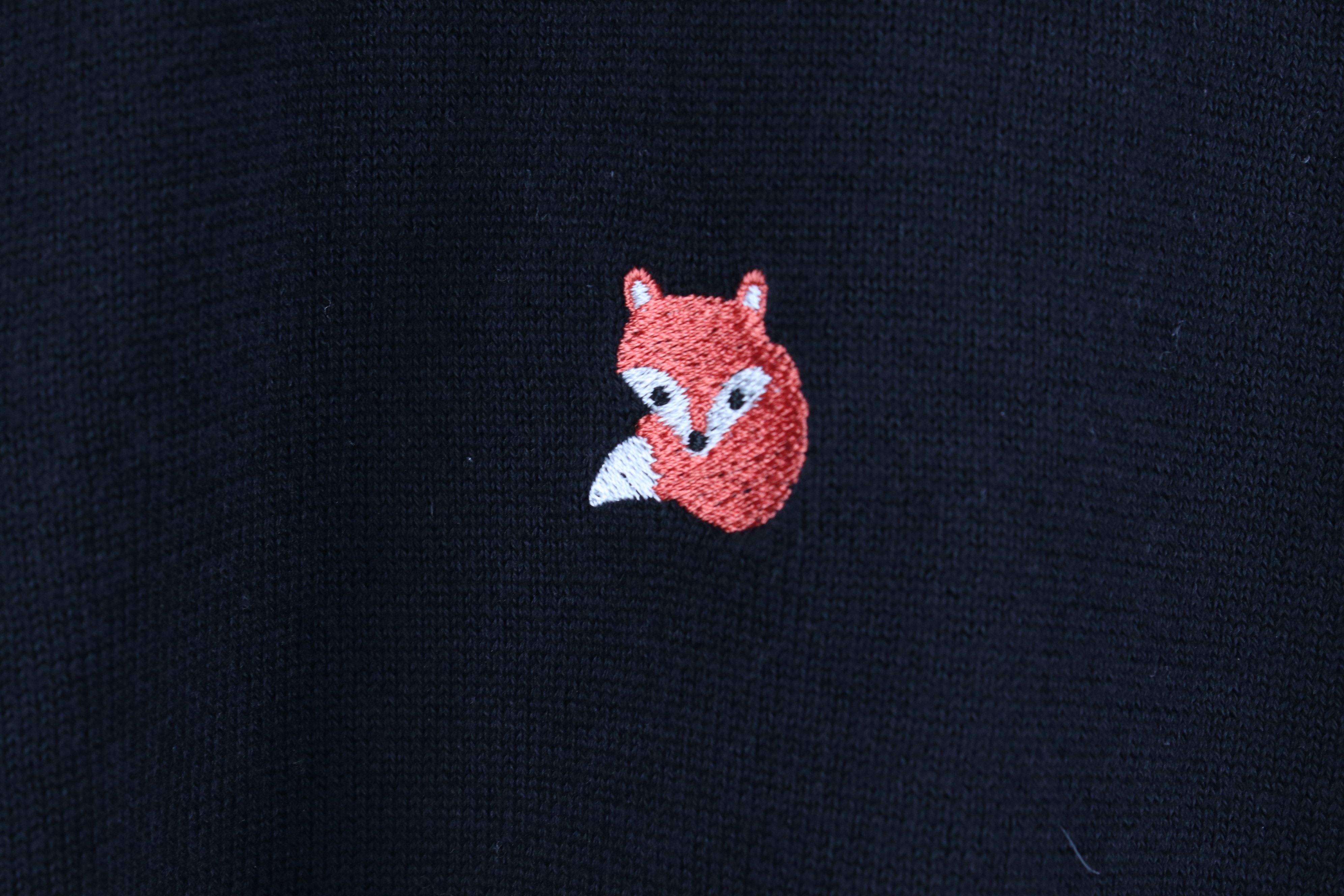 Lands' End Y2K Lands End Supima Cotton Knit Fox Cardigan Sweater Black Size L / US 10 / IT 46 - 4 Thumbnail