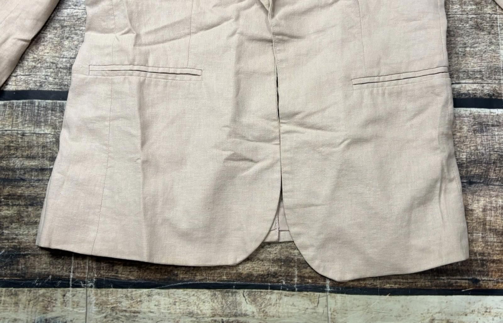 Kendrick Lamar Kenar Blazer Jacket Womens Medium Linen Cotton Beige Open Size M / US 6-8 / IT 42-44 - 5 Thumbnail