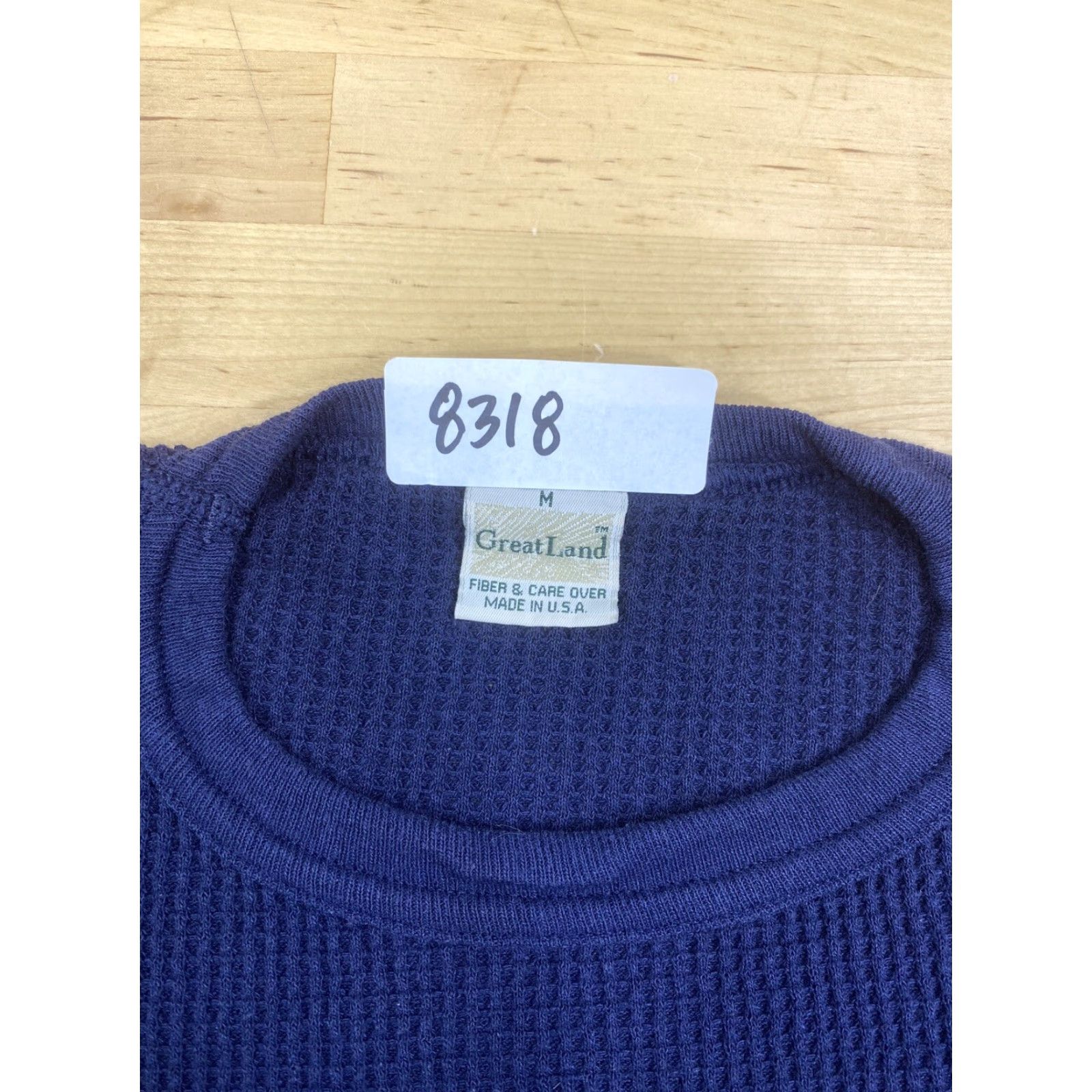 Vintage VINTAGE GreatLand Waffle Knit Thermal Mens M Blue Long Sleeve Crew Neck T-Shirt Made in USA #8318 Size US M / EU 48-50 / 2 - 3 Thumbnail