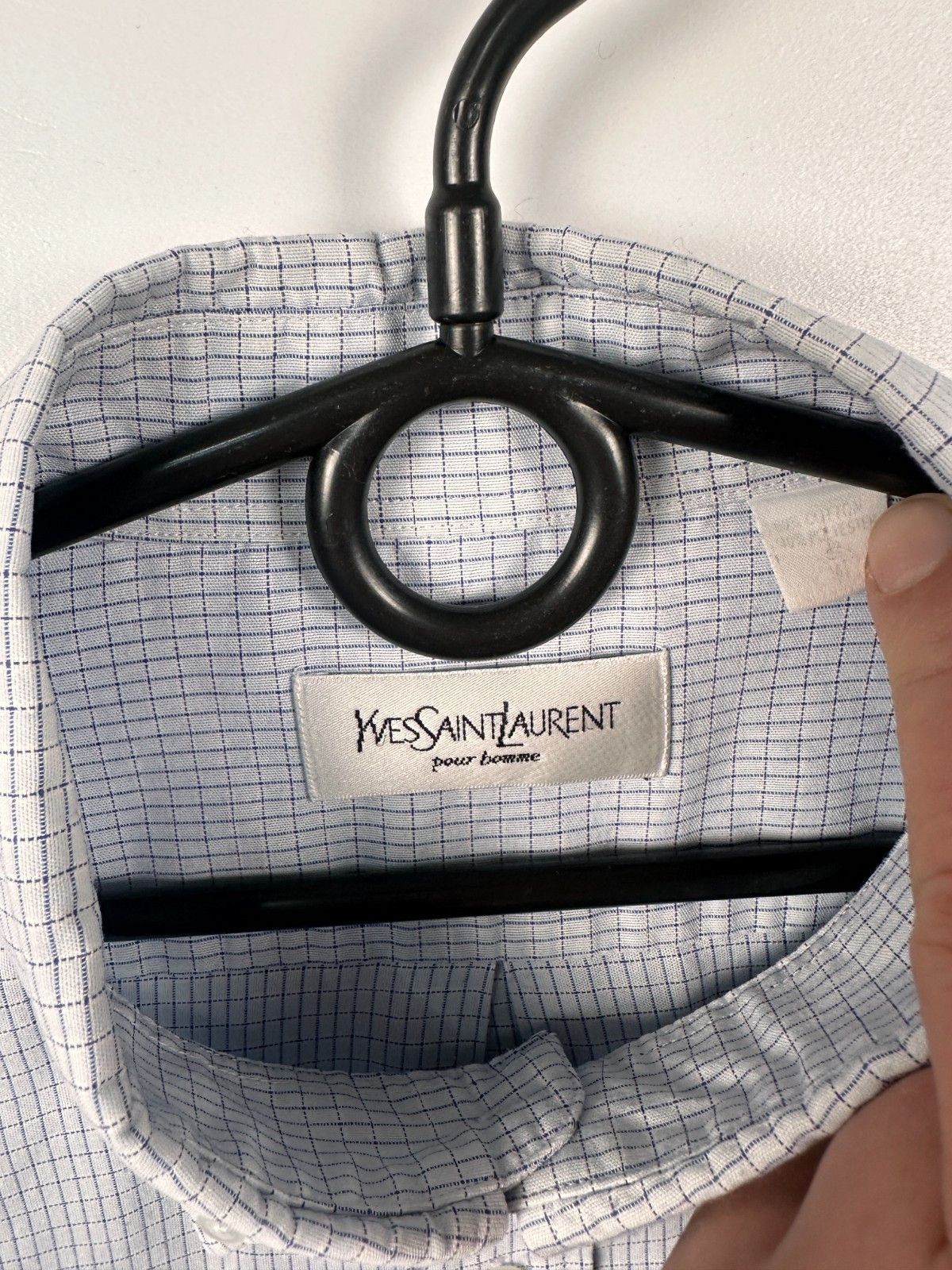 Yves Saint Laurent Yves Saint Laurent Check Shirt Button Down Blue Size 42 Size US XL / EU 56 / 4 - 5 Thumbnail