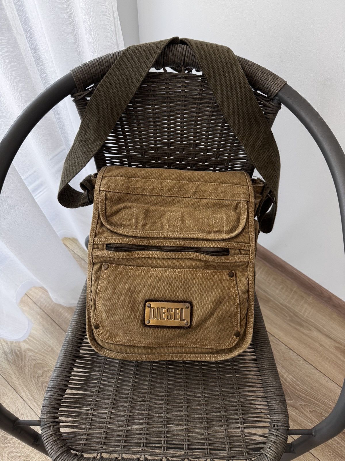 Diesel Vintage Diesel Spare Parts Military Beige Crossbody Bag Size ONE SIZE - 2 Thumbnail
