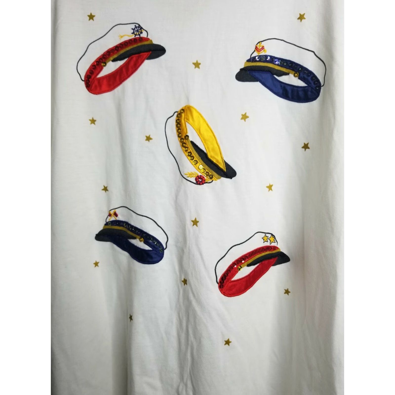 Vintage VINTAGE Extra Point T-Shirt Plus Size 1X White Long Sleeve Sequin 80s Casual Womens Size XL / US 12-14 / IT 48-50 - 2 Thumbnail