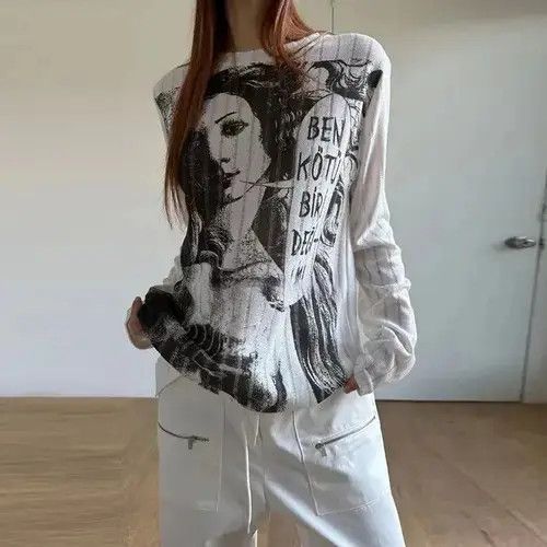 Japanese Brand Graphic Printed Knitted Sweater Size ONE SIZE - 2 Thumbnail