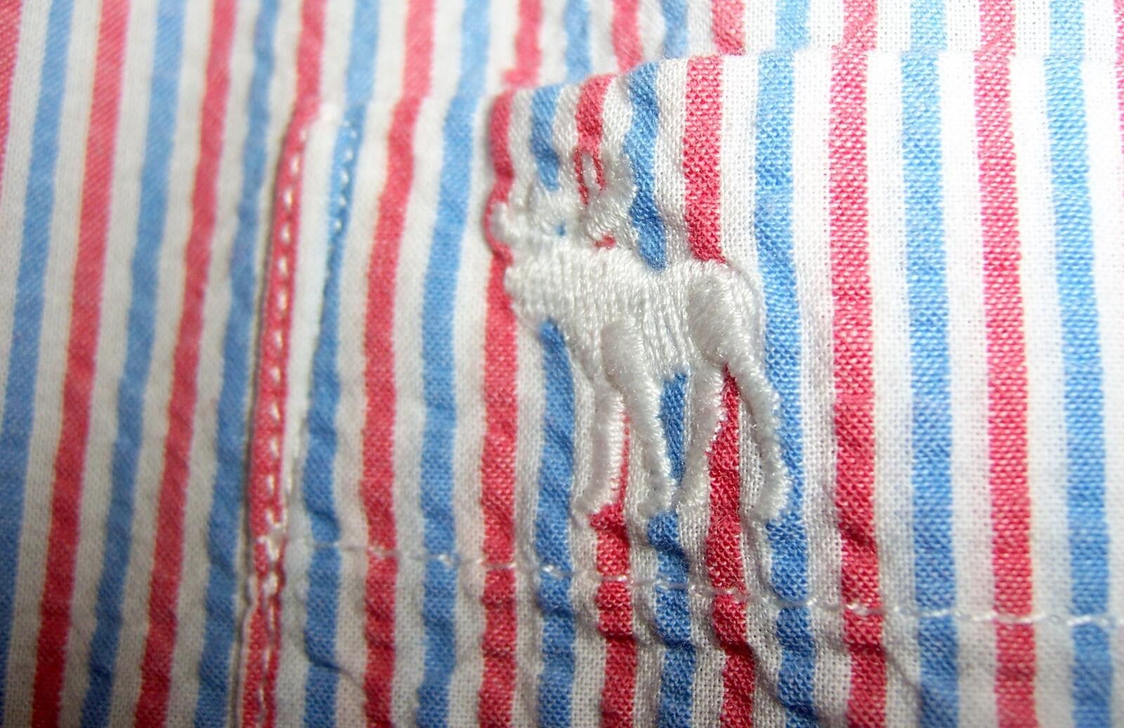 Abercrombie & Fitch Abercrombie & Fitch Striped Seersucker Shirt Red/Blue - XXL Size US XXL / EU 58 / 5 - 4 Thumbnail