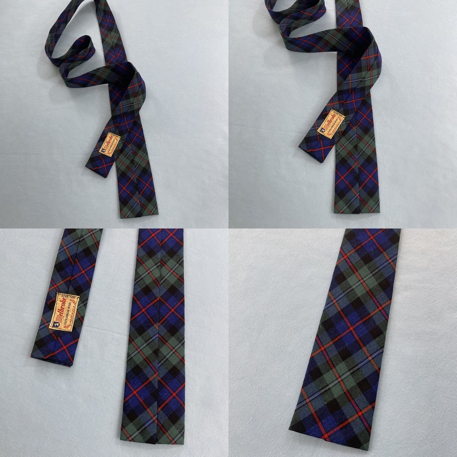 Vintage VINTAGE Melbrooke Tie Tartan Plaid Green Virgin Wool 2.5x51 Neckwear Mens Cap Capsule Necktie 50s Distinctive Square End Size ONE SIZE - 11 Thumbnail