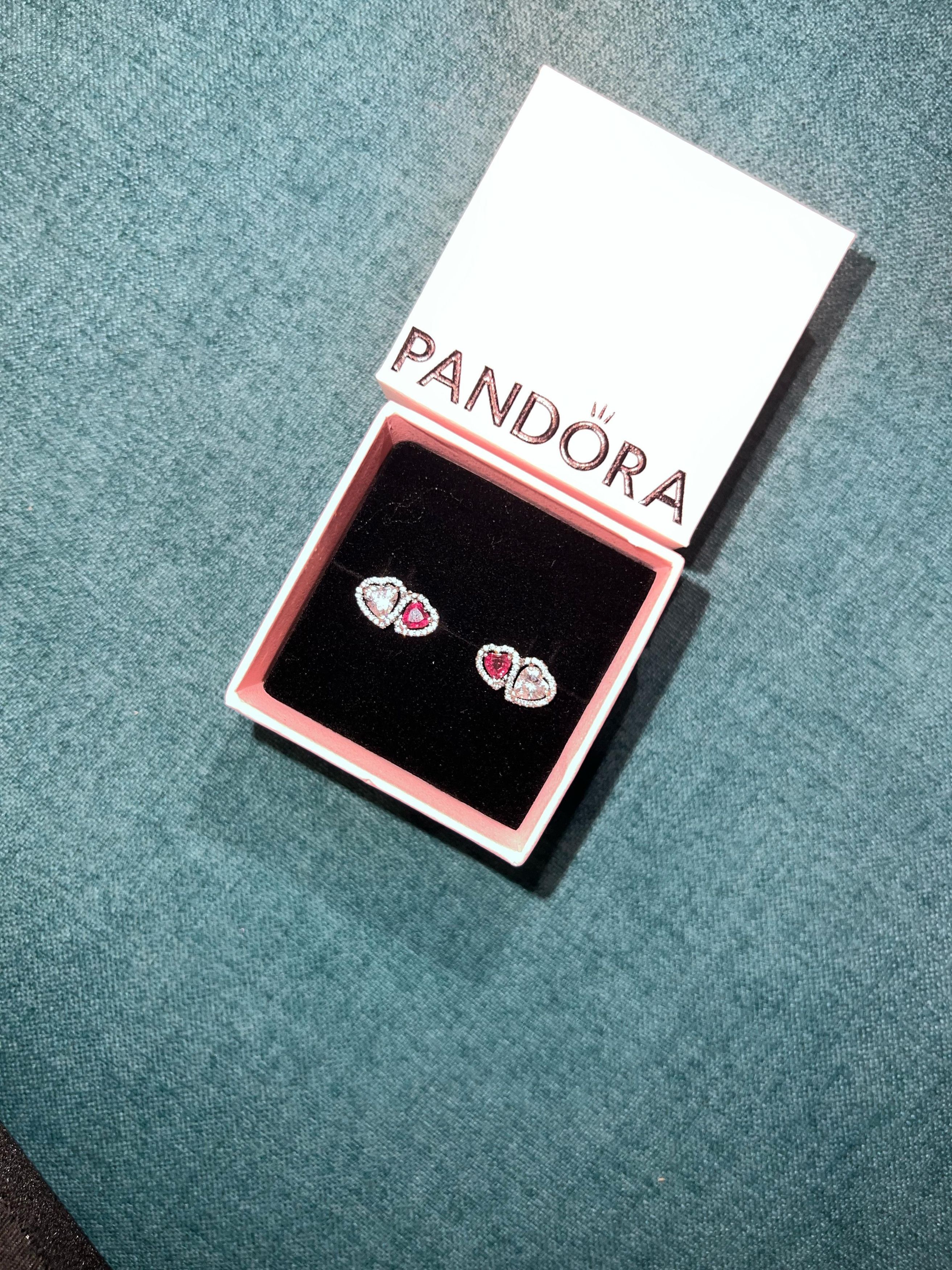 pandora Pandora Halo Hearts Stud Earrings Size ONE SIZE - 1 Preview