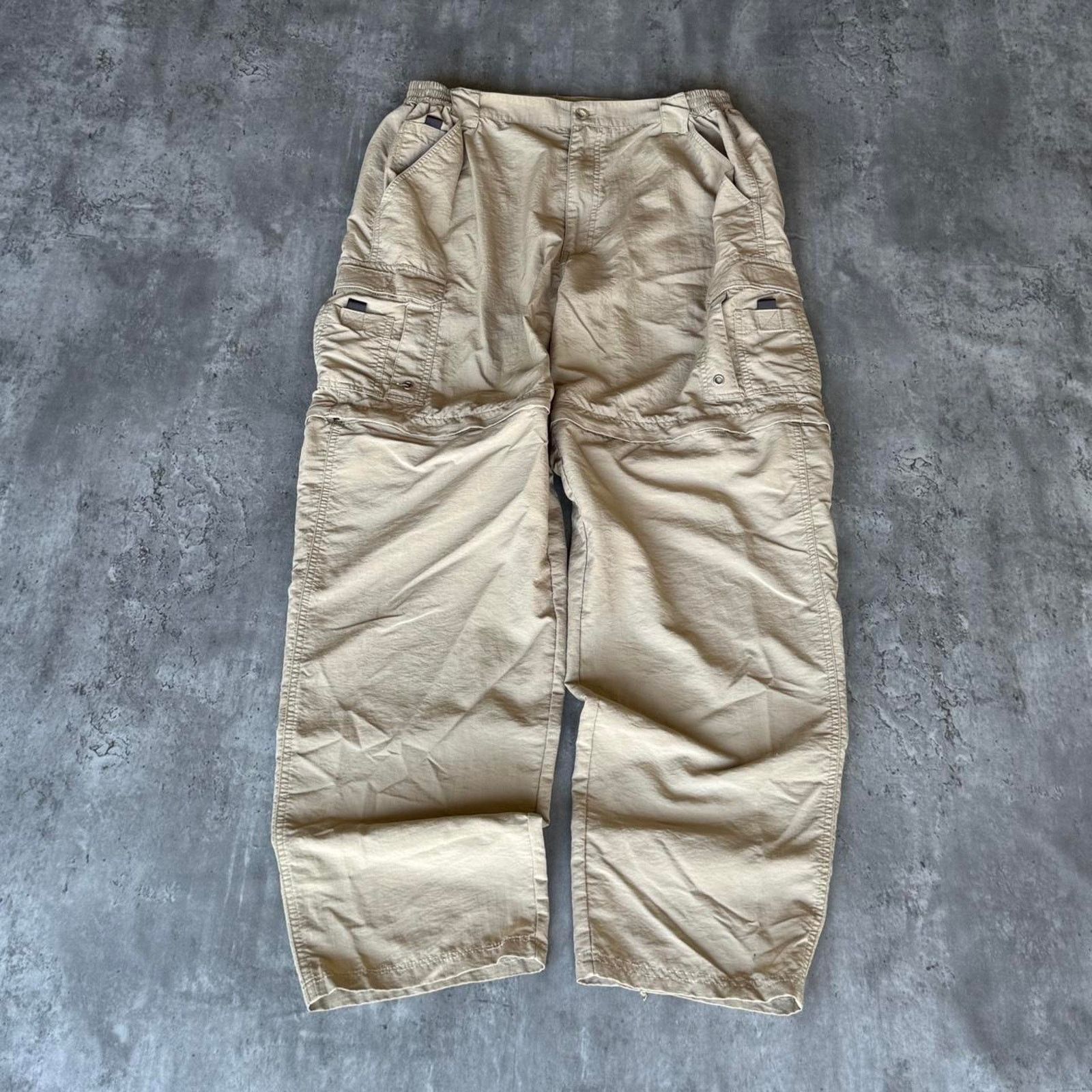 Japanese Brand × Vintage Vintage Y2K Baggy Cargo Cyber Tech Utility Nylon Pants Size US 34 / EU 50 - 1 Thumbnail