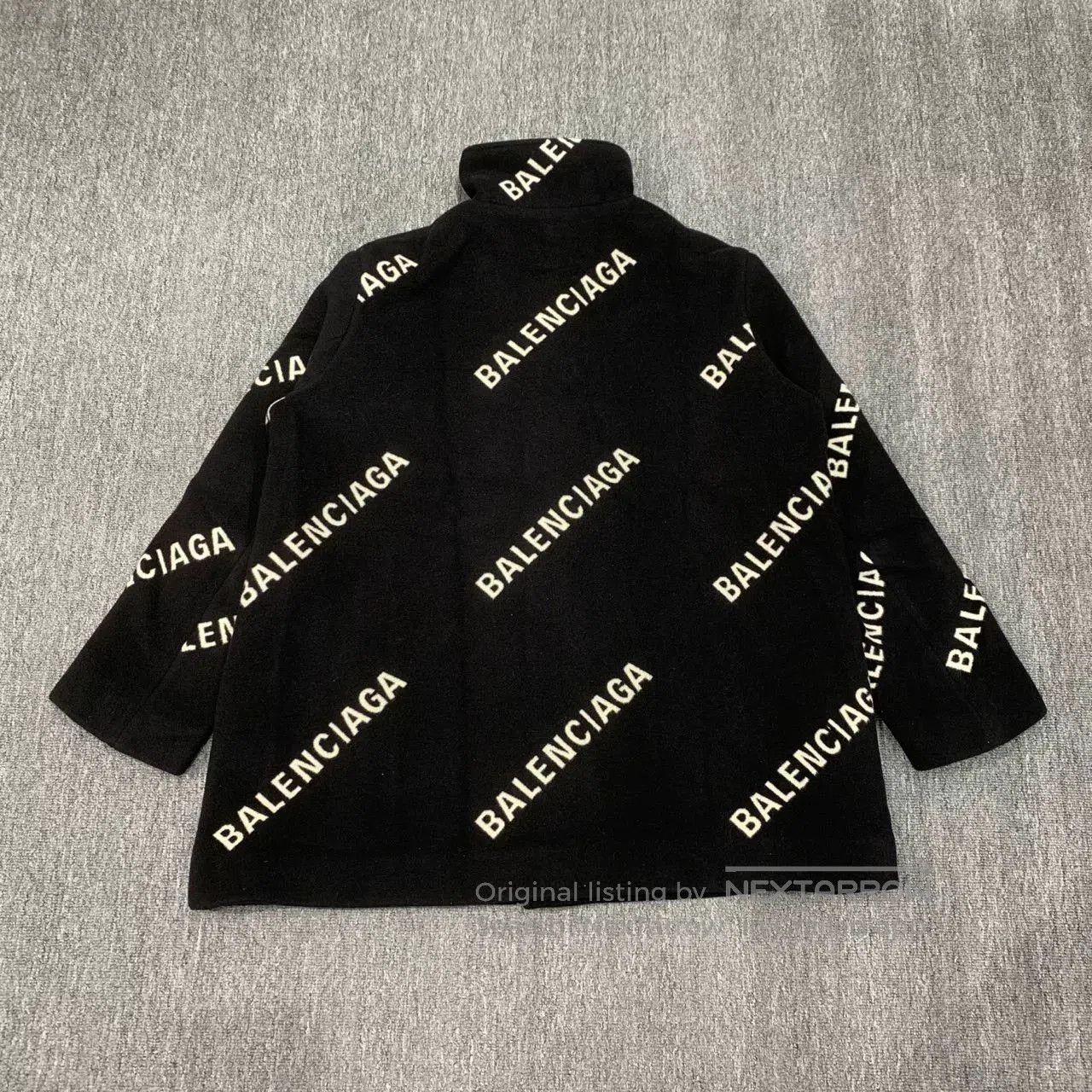 Balenciaga Balenciaga Black Wool Printed Coat. Size XXS / US 00 / IT 34 - 2 Thumbnail