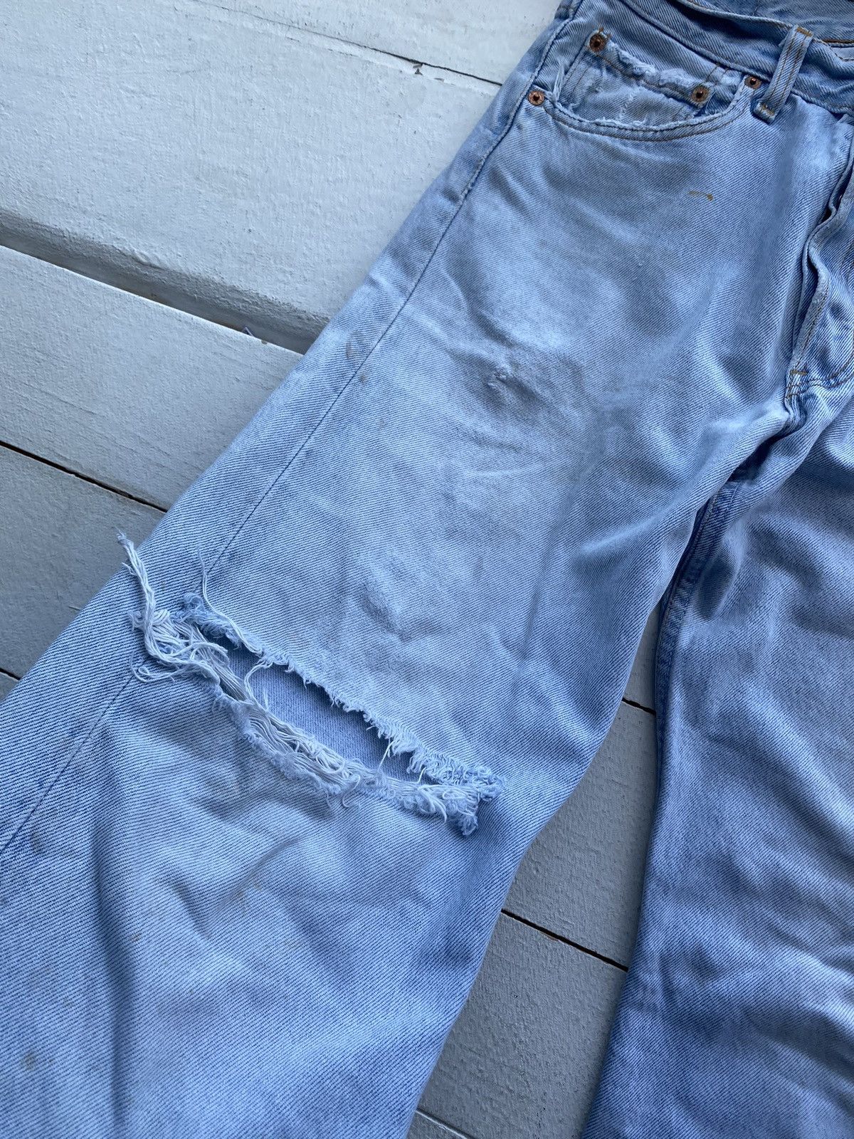 Levi's 🔥VNTG LEVIS 501 LIGHT WASHED DISTRESSED OG BLUE MENS JEANS Size US 30 / EU 46 - 19 Thumbnail