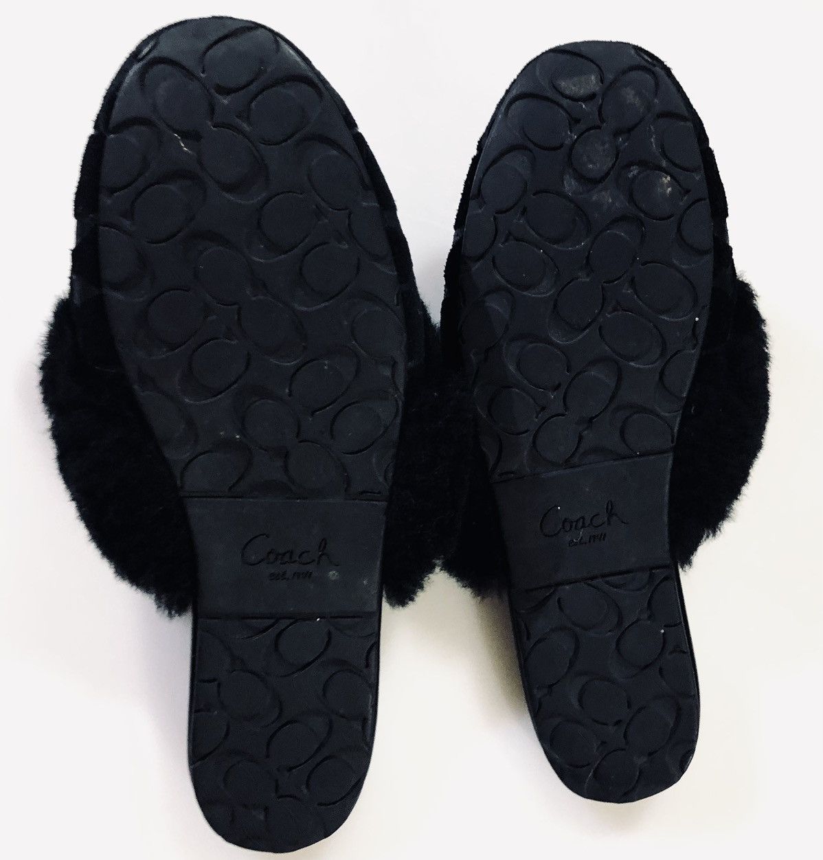 Coach Coach carra black suede/shearling logo slides 6 Size US 6 / IT 36 - 5 Thumbnail