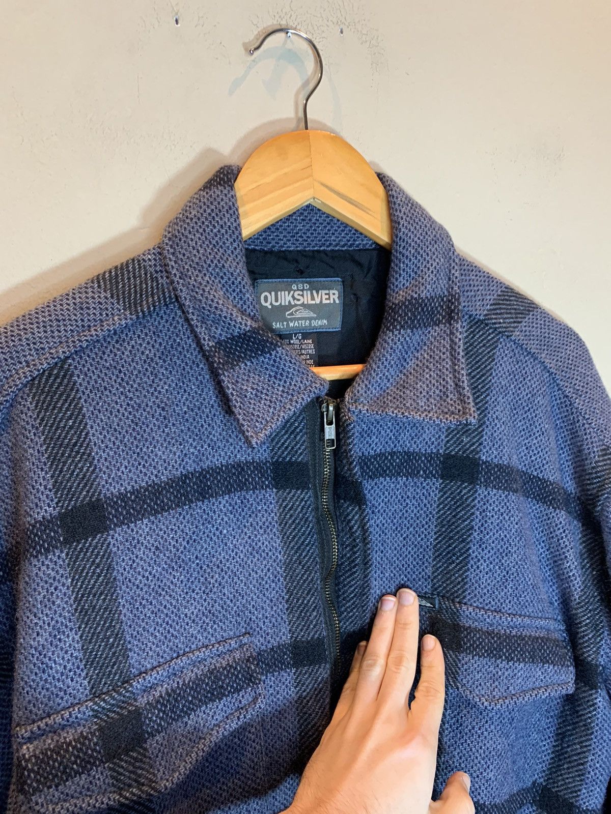 Quiksilver *RARE* Vintage 1990 Quiksilver QSD Plaid Wool Blend Zip Coat Size US L / EU 52-54 / 3 - 3 Thumbnail