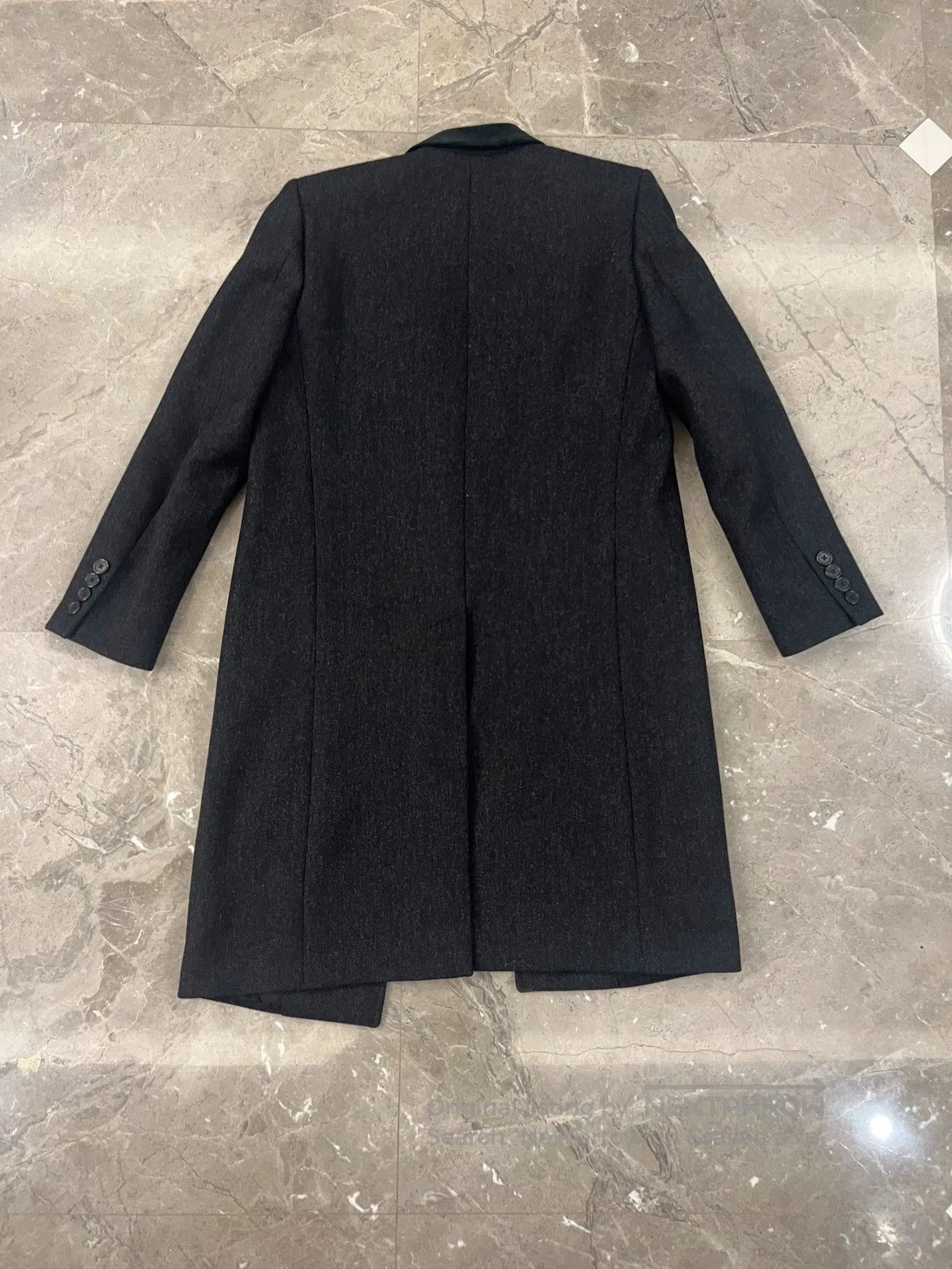 Saint Laurent Paris Black Long Wool Blend Coat . Size US M / EU 48-50 / 2 - 2 Thumbnail