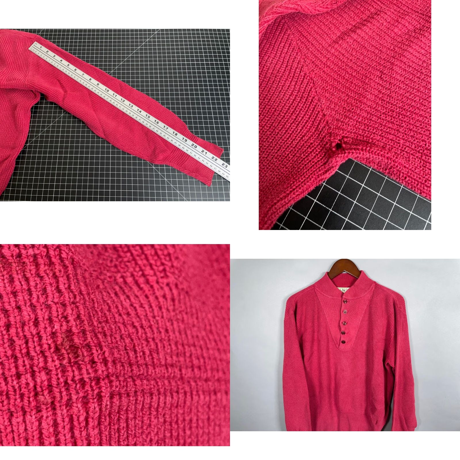Vintage Vintage L.L. Bean Men's Cotton Henley Sweater Adult Medium Fall Winter Faded Red Burgundy 90s Classic Preppy Size US M / EU 48-50 / 2 - 8 Thumbnail