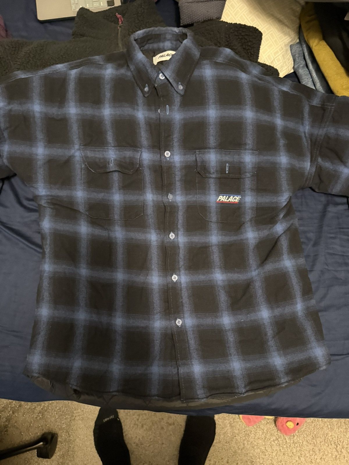 Palace THERMA YAK THINSULATE OVERSHIRT BLUE PLAID Size US M / EU 48-50 / 2 - 1 Thumbnail
