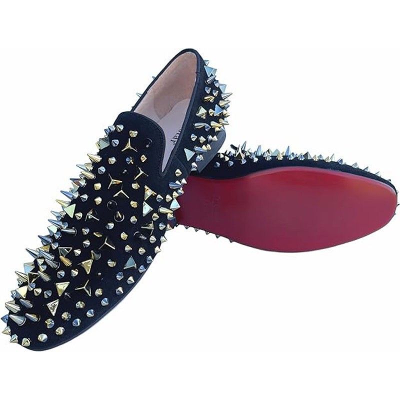 Other Justar Men's 11 Black Suede Studded Loafer Slide-On Shoes Size US 11 / EU 44 - 3 Thumbnail