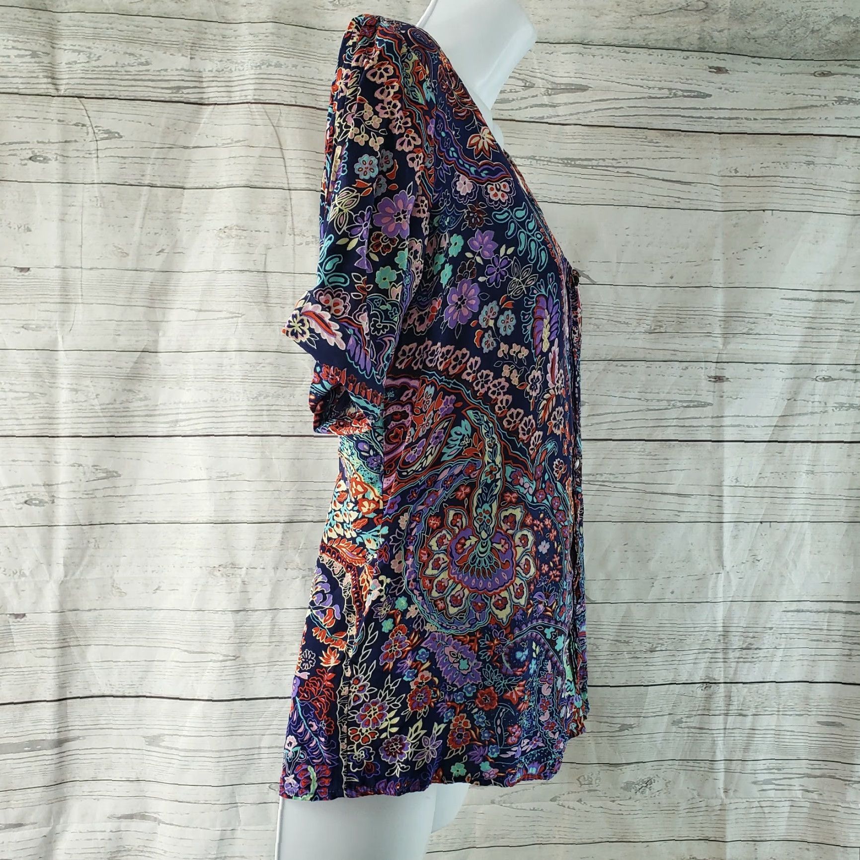 Vintage Yumi Kim Blouse Womens Silk Red Floral Short Sleeve Size S Size S / US 4 / IT 40 - 3 Thumbnail