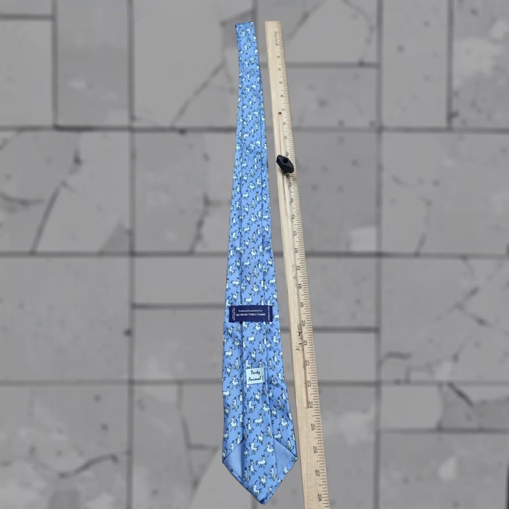 Vintage United State Senate Tie Blue Donkeys Party Animal France Made in Paris Silk Classic Size ONE SIZE - 1 Thumbnail