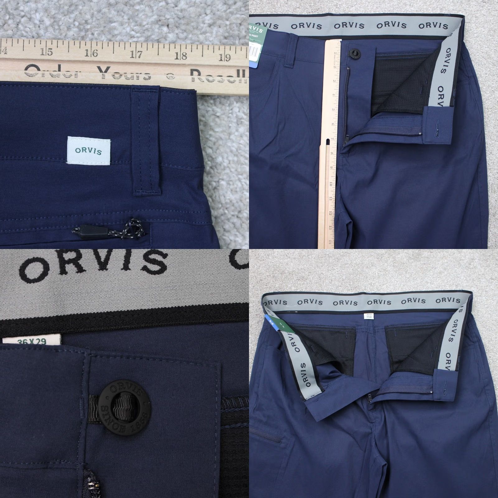 Orvis Orvis Tech Pants Mens 36x29 Blue Water Repellent Cargo Gorpcore Work Stretch Pants Size US 36 / EU 52 - 8 Thumbnail