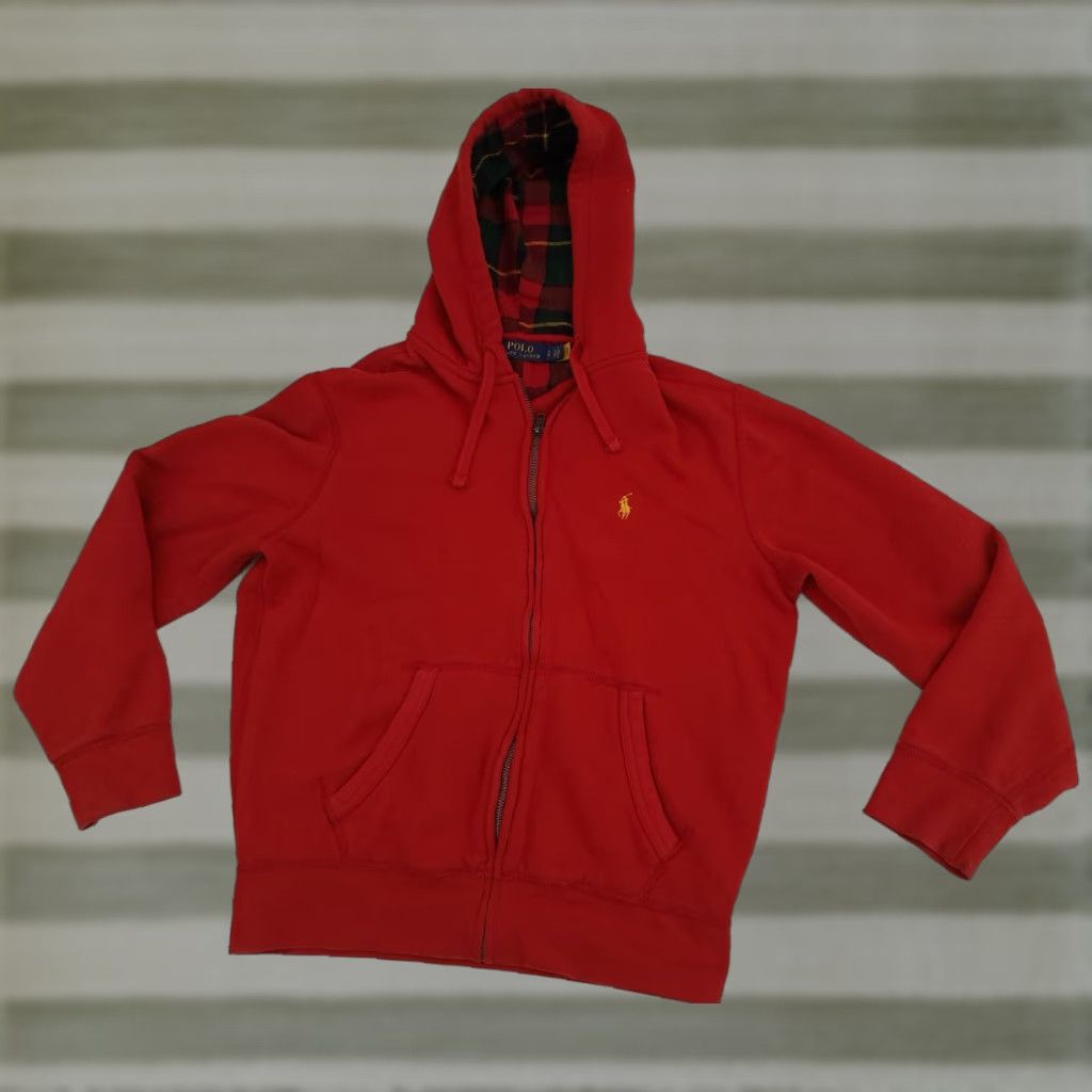 Polo Ralph Lauren VINTAGE Polo Ralph Lauren Full Zip Red Light Hooded Jacket Sweatshirt Women Regular S Spring Winter Red Canvas 24in 22in pit to pit Size S / US 4 / IT 40 - 1 Thumbnail