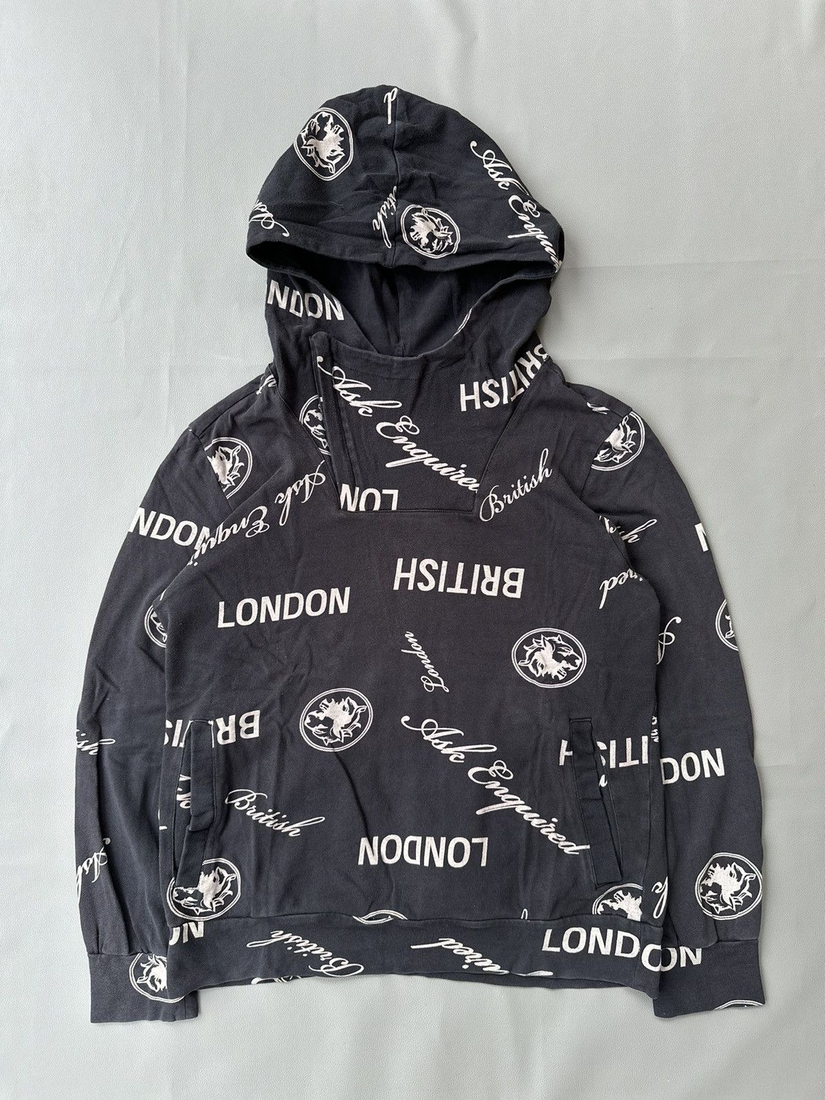 Hysteric Glamour × Le Grande Bleu (L.G.B.) × Yasuyuki Ishii ASK ENQUIRED POEM FADED BRITISH LONDON HOODIE LGB STYLE Size US L / EU 52-54 / 3 - 1 Thumbnail